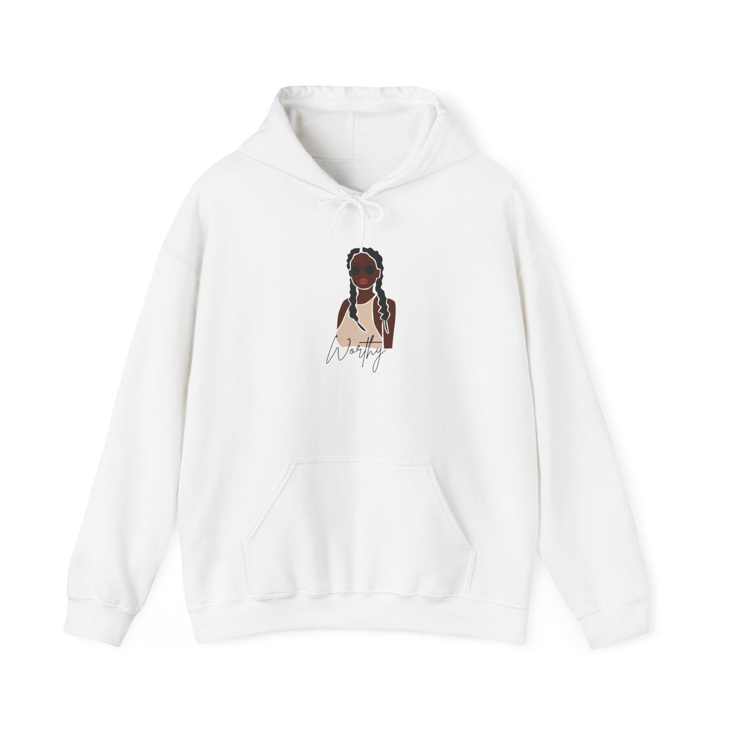 Worthy Hoodie Pullover Black Women's Empowerment Sweater Hooded Sweatshirt