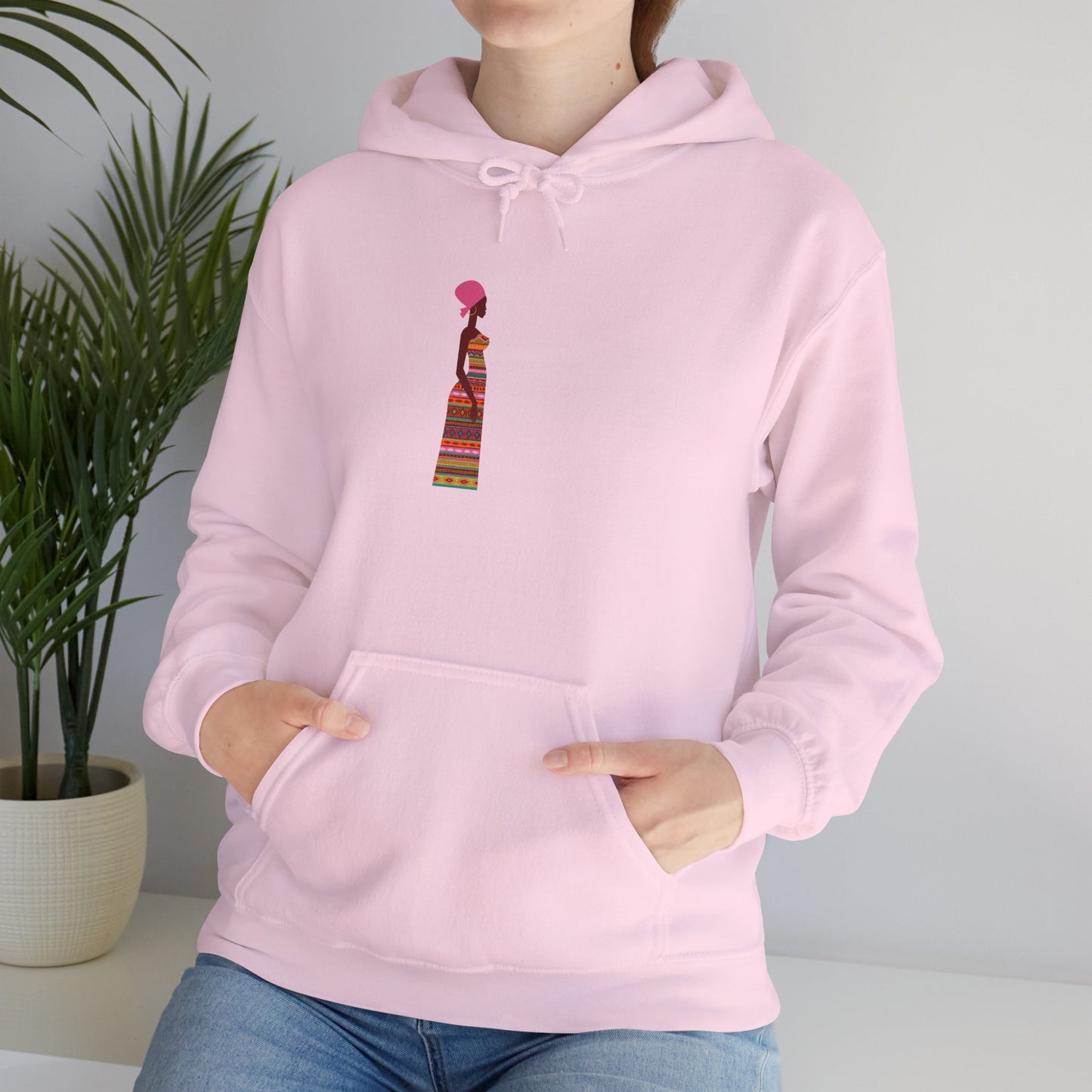 African Woman Stylish Unisex Hooded Sweatshirt with Colorful Design - Perfect for Casual Wear and Gift Ideas
