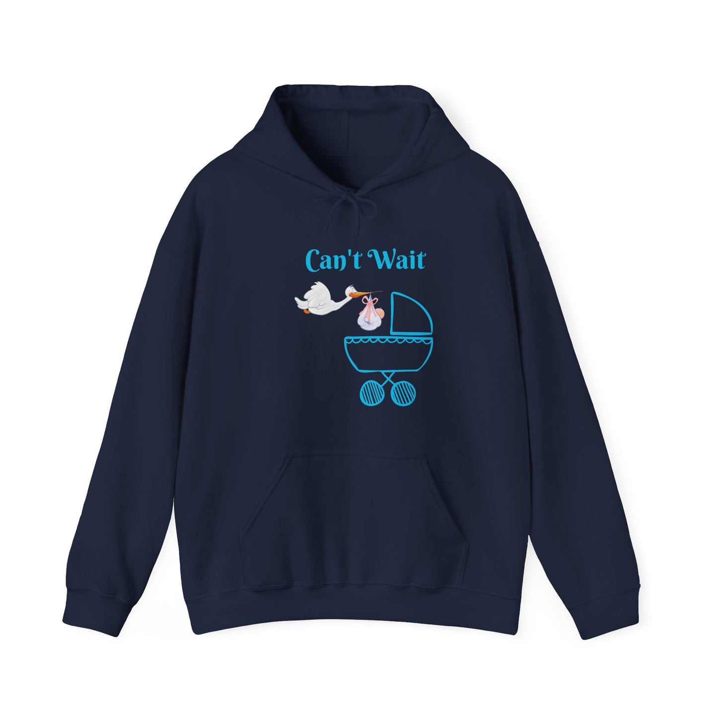 Can't Wait Unisex Heavy Blend Hooded Sweatshirt Preggo Maternity Pregnancy New Mom With Child