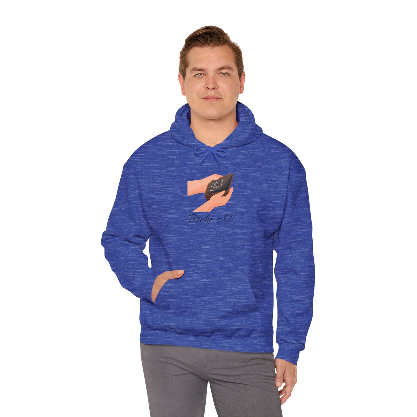 Broke AF Unisex Heavy Blend™ Hoodie - "Broke AF" Hooded Sweatshirt Pullover Struggle