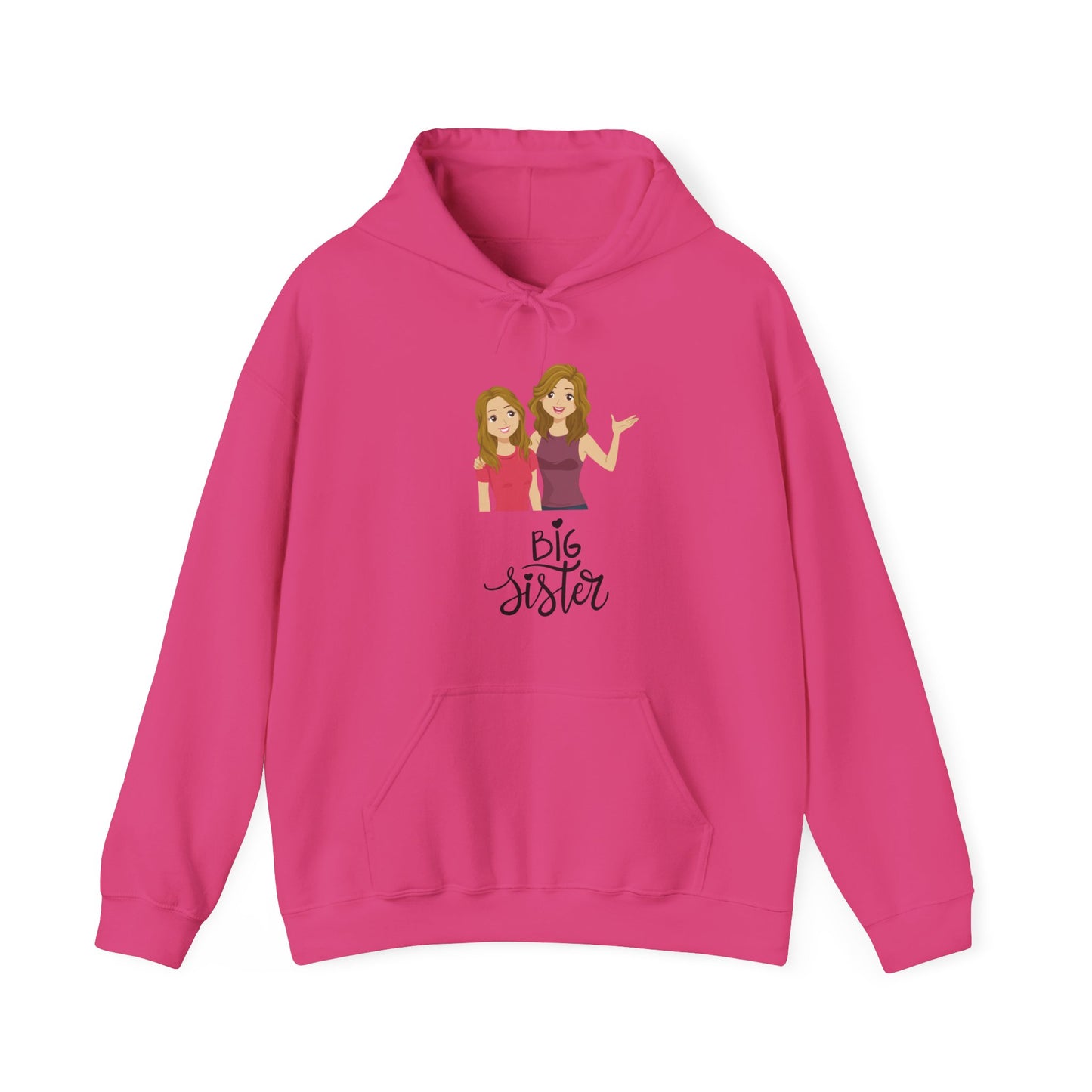 Big Sister Unisex Heavy Blend Hooded Sweatshirt Older Sister Sibling Shirt Pullover Sweater