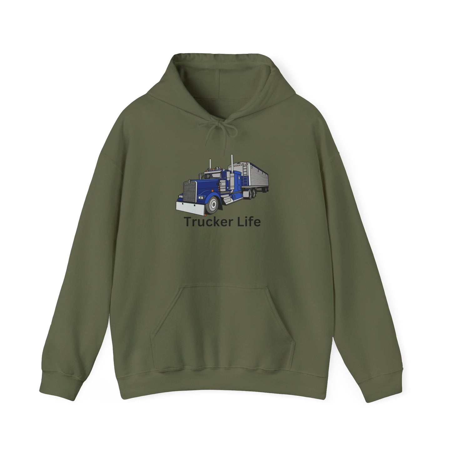 Trucker Life Hooded Sweatshirt Truck Drivers Over The Road Pullover Hoodie Sweater