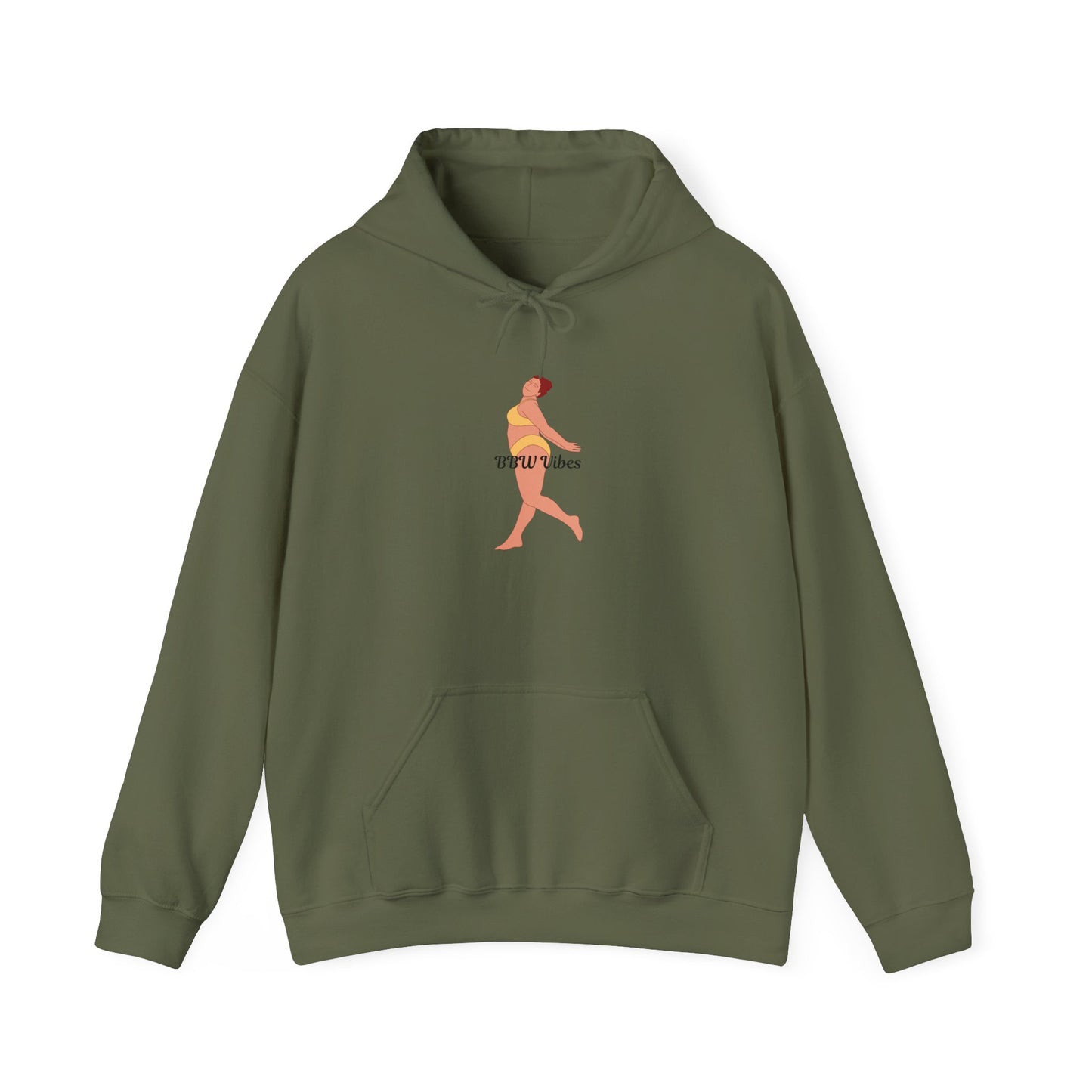 BBW Vibes Hoodie Unisex Heavy Blend™ Hooded Sweatshirt Plus Size Full Figured Sexy Confident Pullover Sweater Sweatshirt