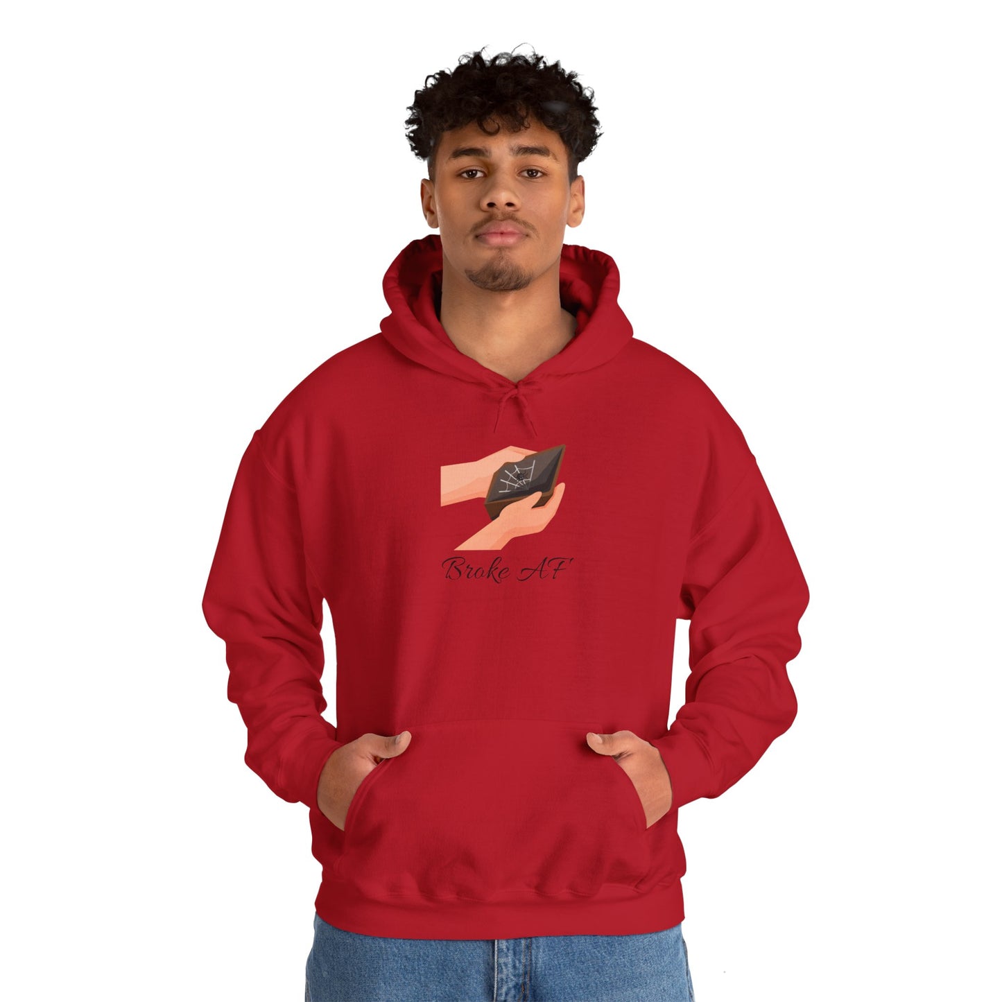 Broke AF Unisex Heavy Blend™ Hoodie - "Broke AF" Hooded Sweatshirt Pullover Struggle