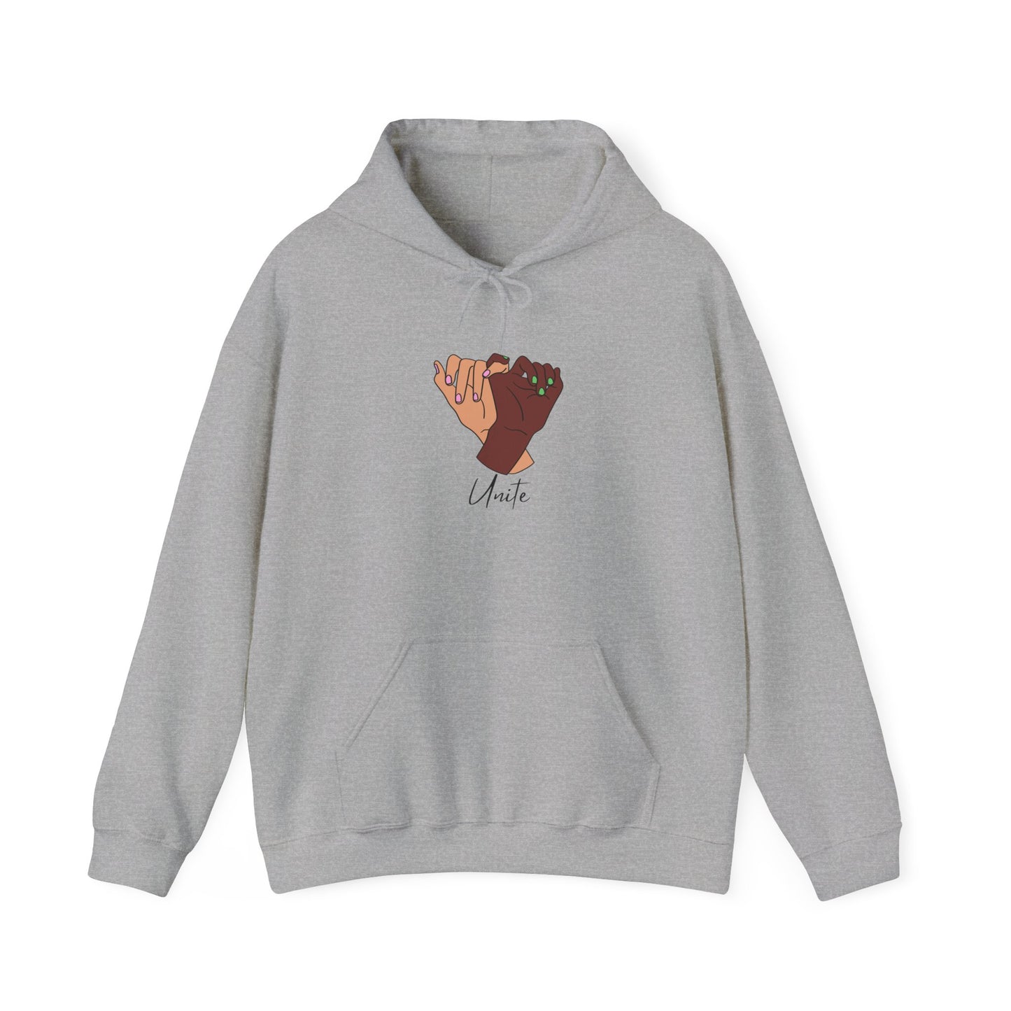 Unite Sweater Pullover Unisex Hoodie - 'Unite' Graphic Sweatshirt for Social Awareness and Solidarity