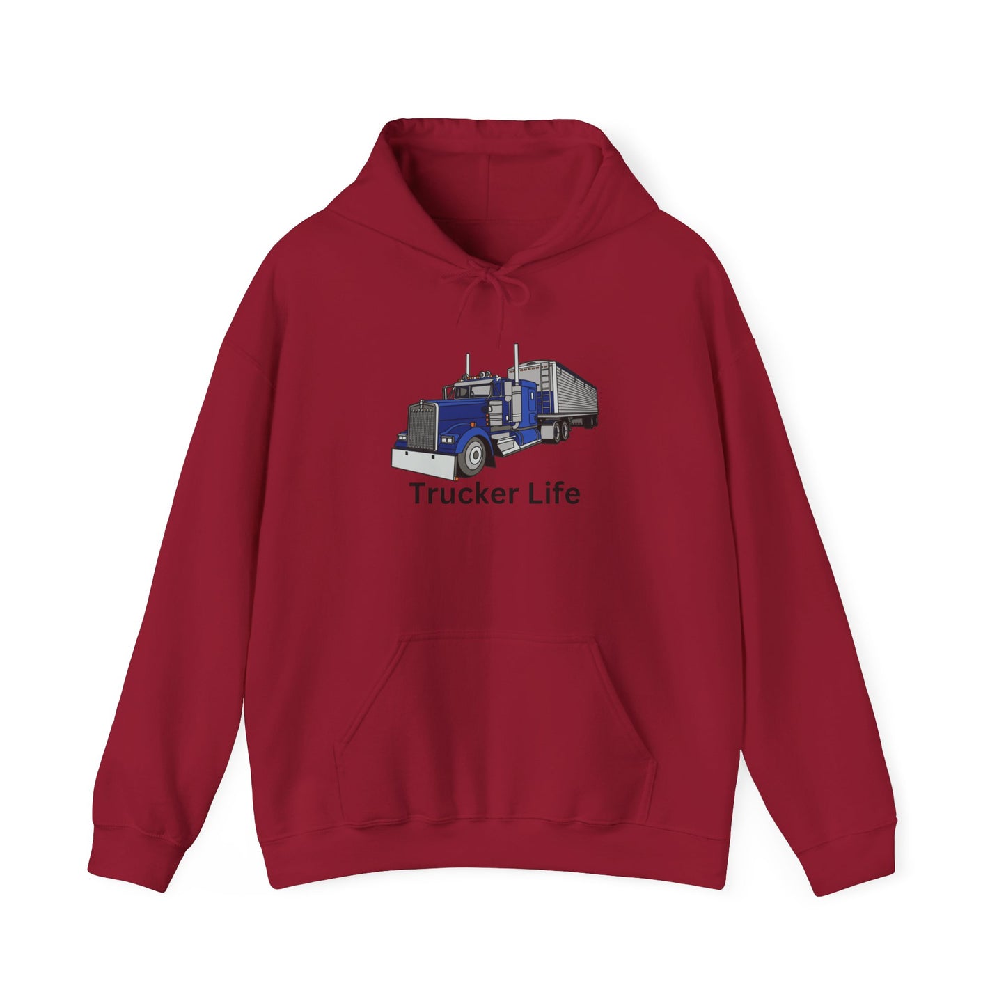 Trucker Life Hooded Sweatshirt Truck Drivers Over The Road Pullover Hoodie Sweater