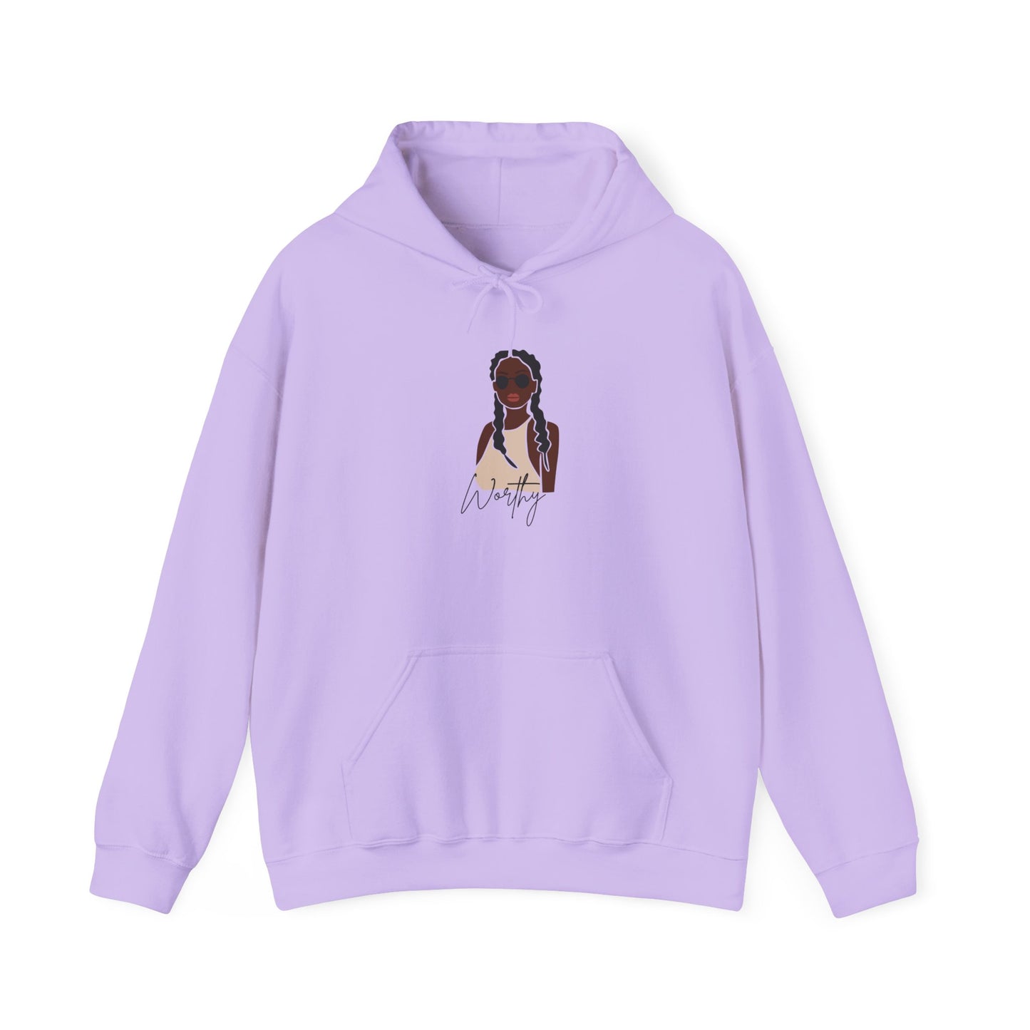 Worthy Hoodie Pullover Black Women's Empowerment Sweater Hooded Sweatshirt