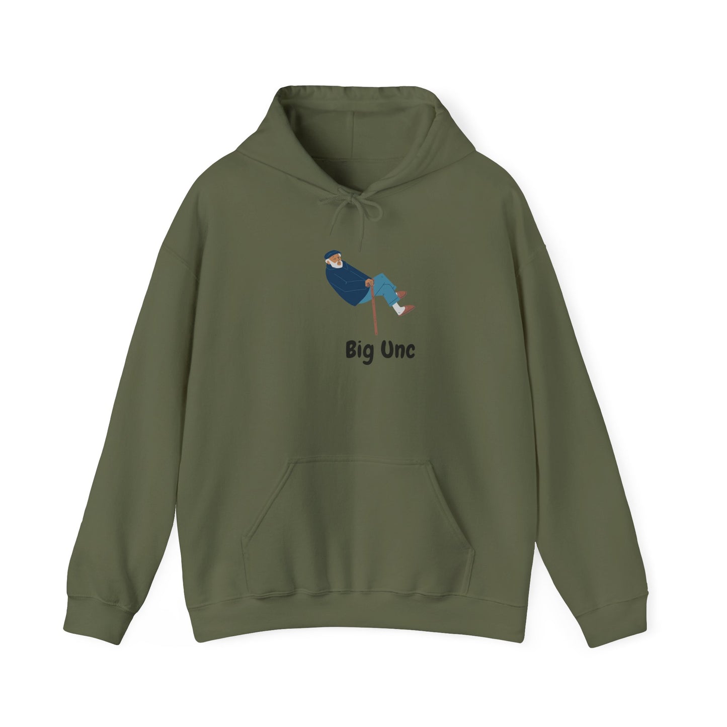Big Unc Hoodie Unisex Heavy Blend™ Hooded Sweatshirt Pullover Sweater BBQ Favorite Uncle Hip Hop Old Man