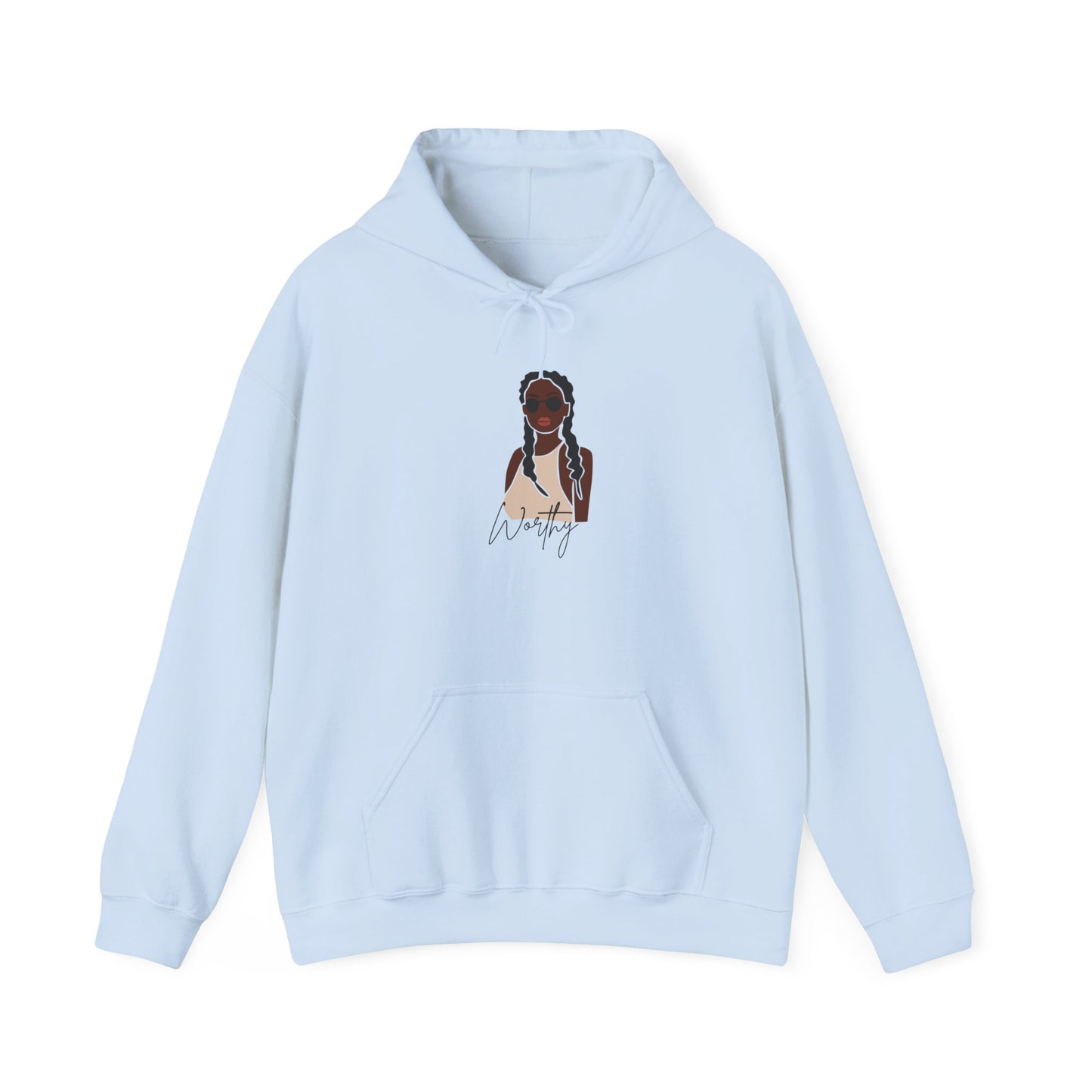 Worthy Hoodie Pullover Black Women's Empowerment Sweater Hooded Sweatshirt