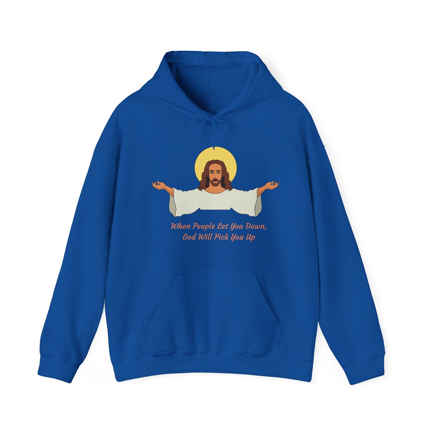 When People Let You Down God Will Pick You Up Unisex Heavy Blend Hooded Sweatshirt Religious Faith Pullover Hoodie Sweater