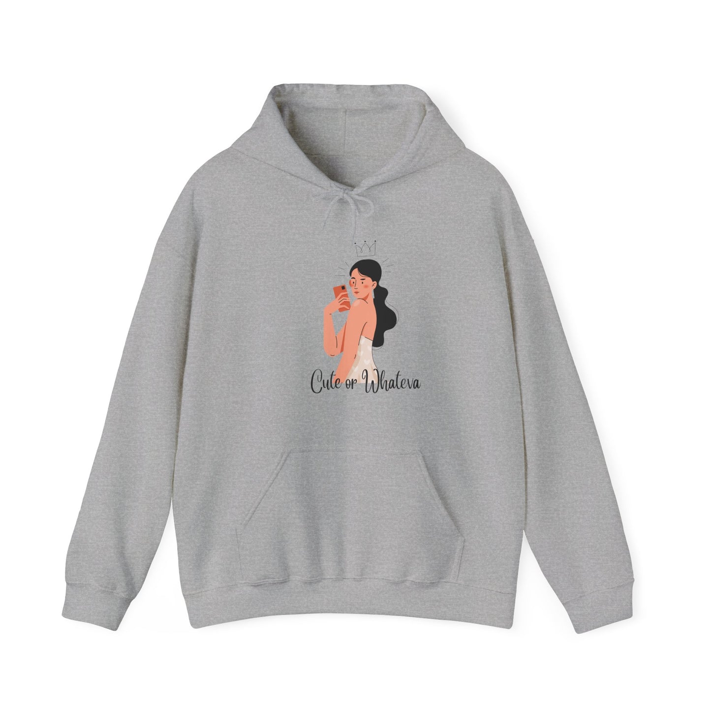 Cute Or Whateva Unisex Heavy Blend™ Hooded Sweatshirt Cute Attractive Sexy Hoodie Confident Model