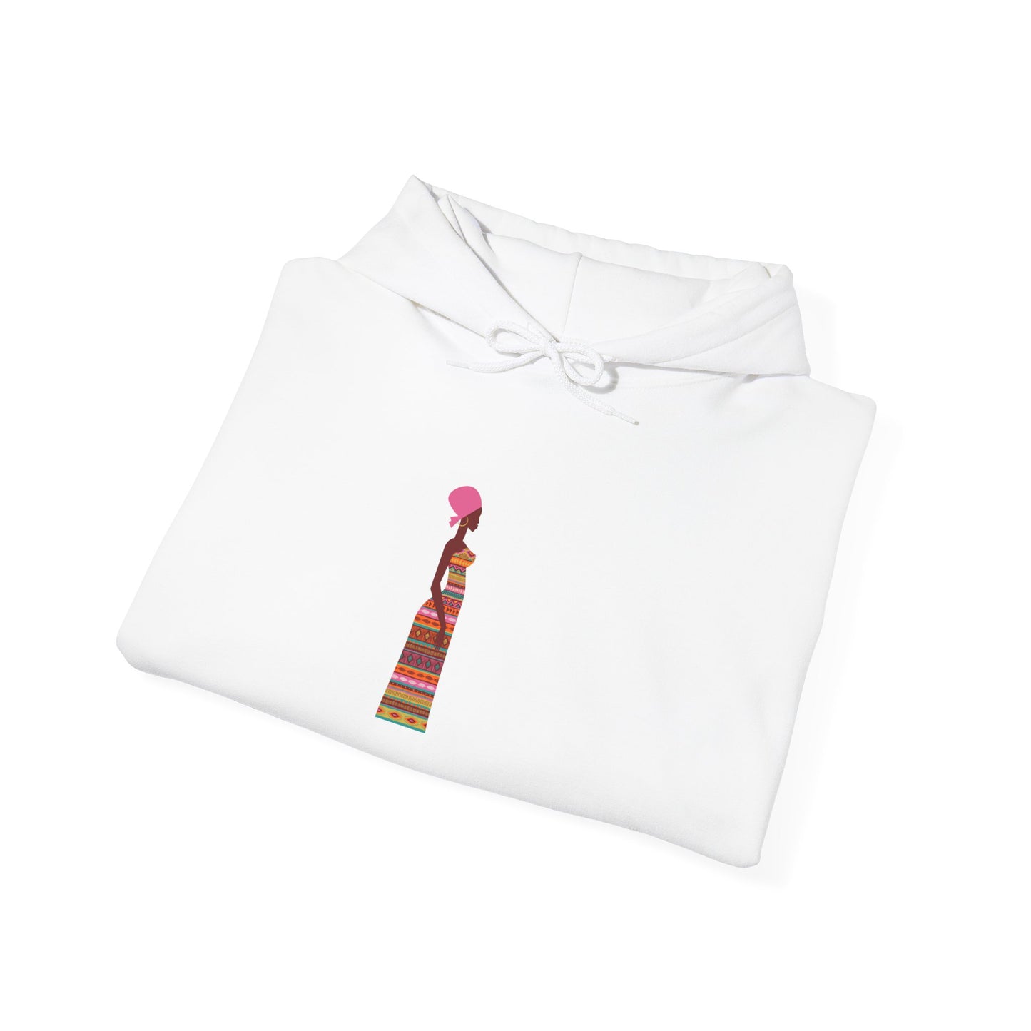 African Woman Stylish Unisex Hooded Sweatshirt with Colorful Design - Perfect for Casual Wear and Gift Ideas
