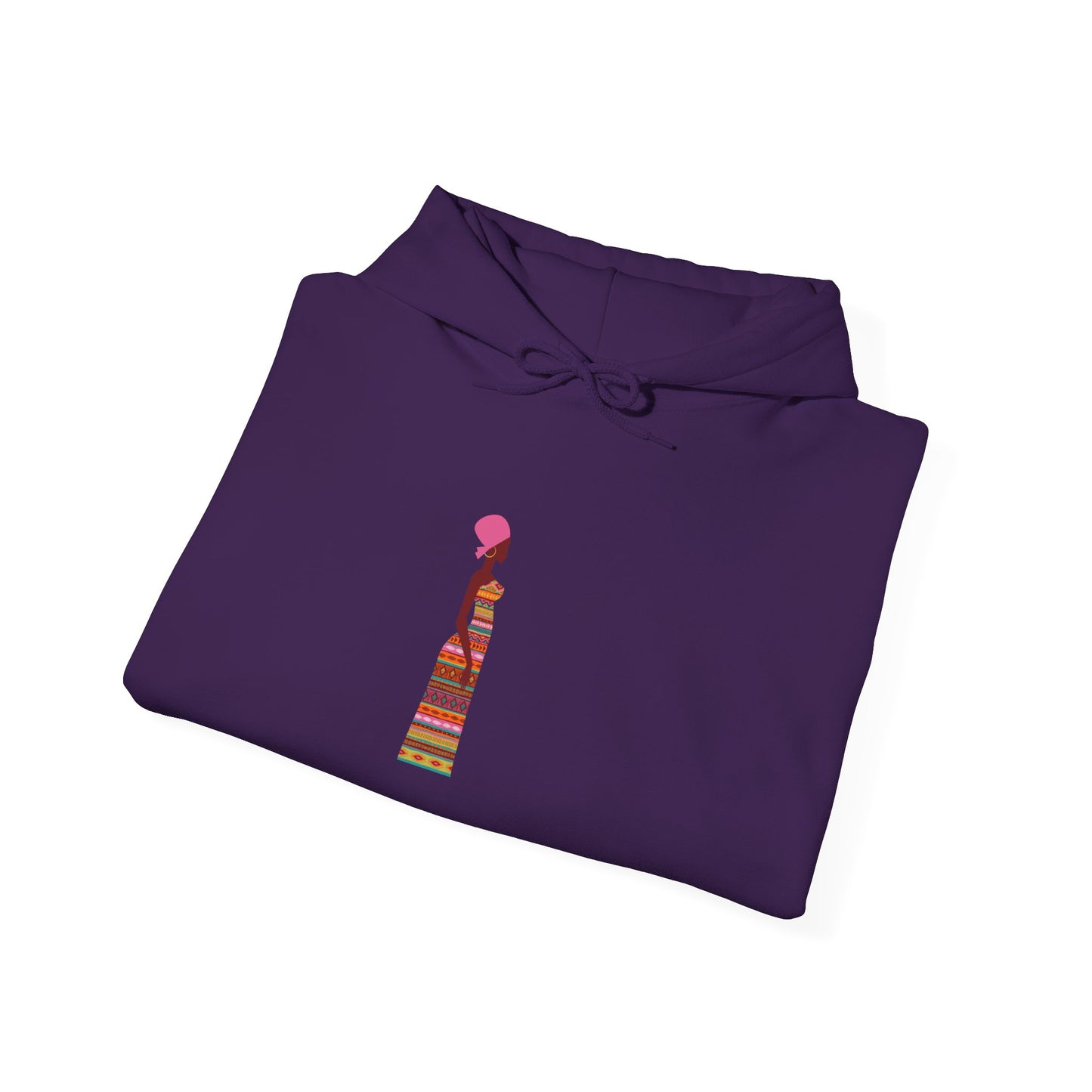 African Woman Stylish Unisex Hooded Sweatshirt with Colorful Design - Perfect for Casual Wear and Gift Ideas