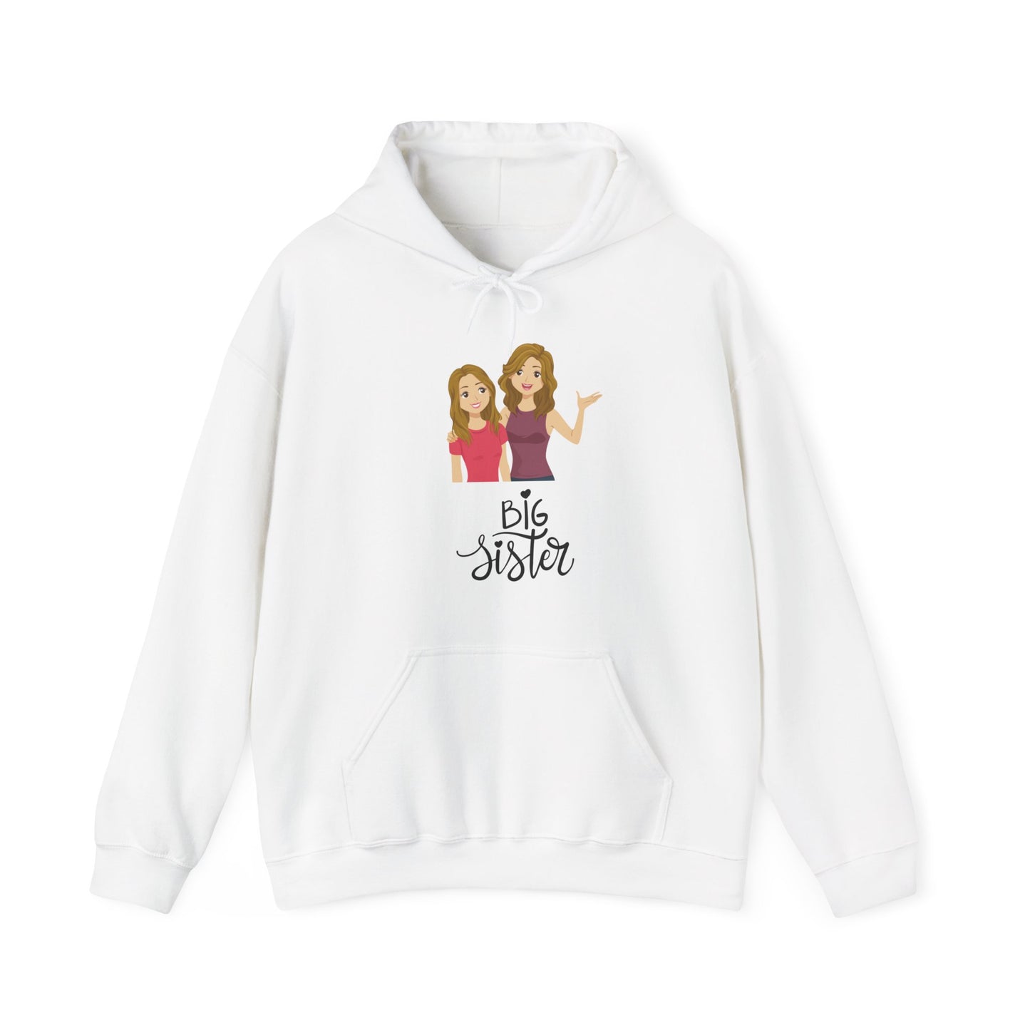 Big Sister Unisex Heavy Blend Hooded Sweatshirt Older Sister Sibling Shirt Pullover Sweater