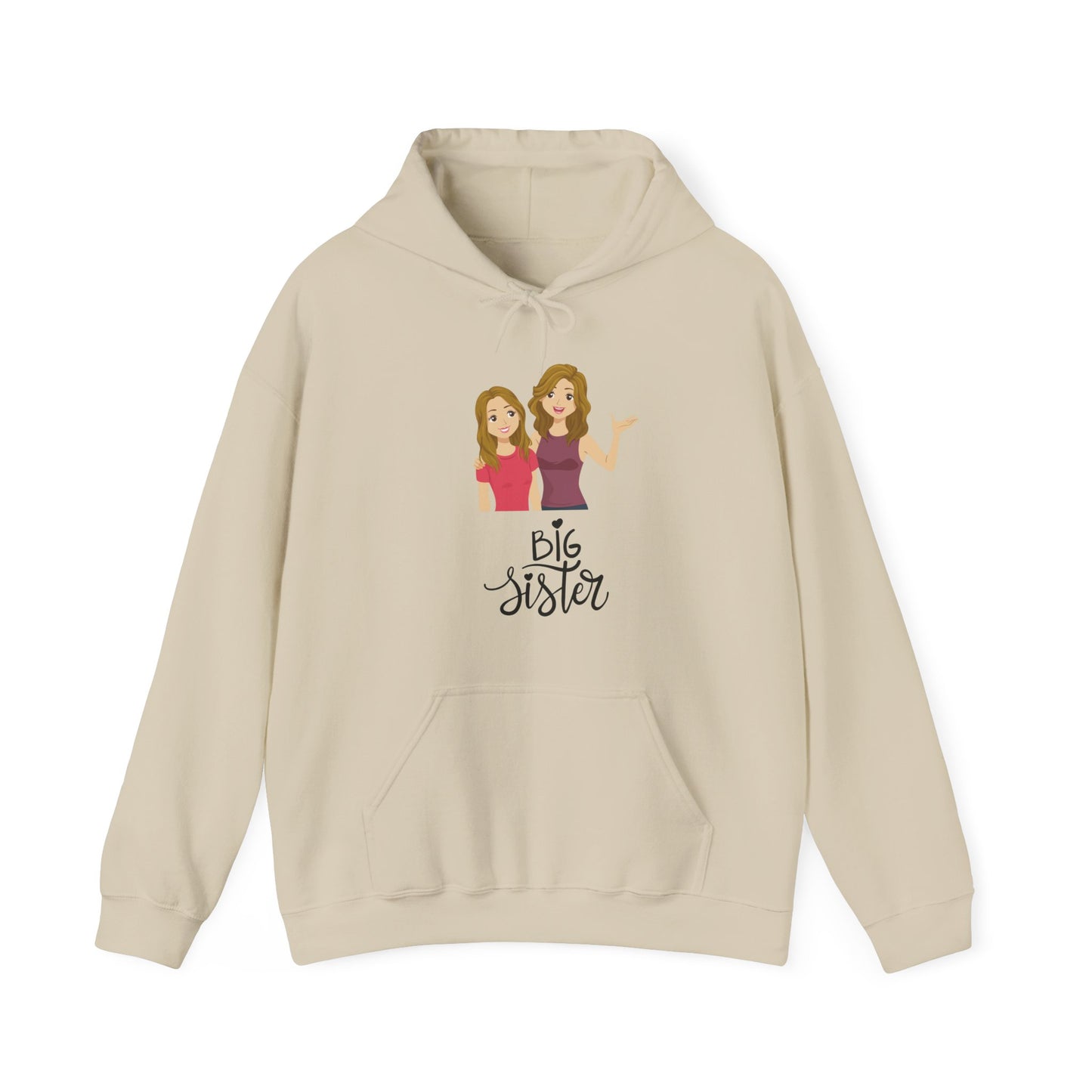 Big Sister Unisex Heavy Blend Hooded Sweatshirt Older Sister Sibling Shirt Pullover Sweater