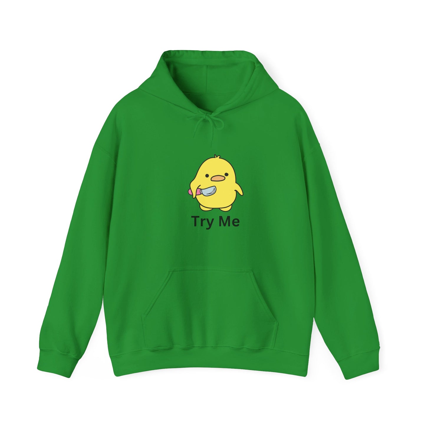 Try Me Hoodie Unisex Heavy Blend Hooded Sweatshirt Mad Crazy Duck Pullover Sweater