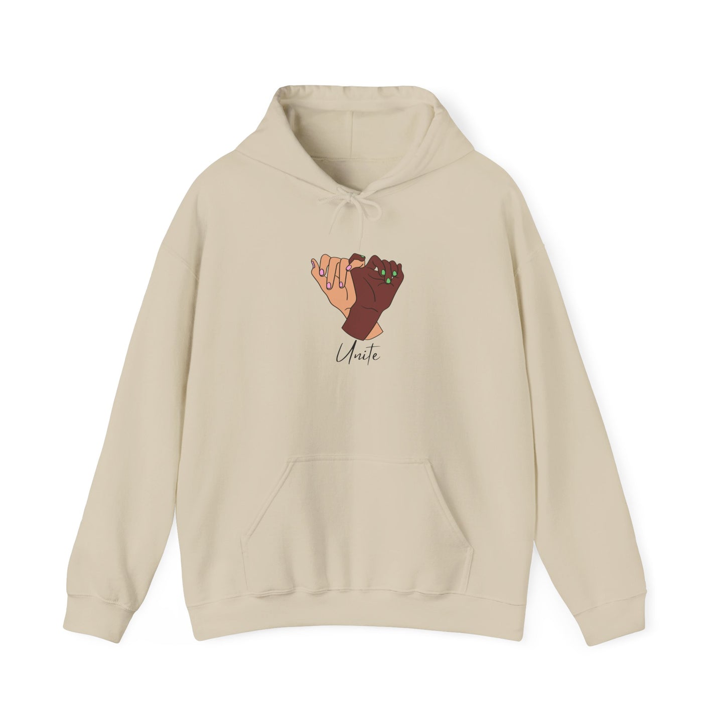 Unite Sweater Pullover Unisex Hoodie - 'Unite' Graphic Sweatshirt for Social Awareness and Solidarity