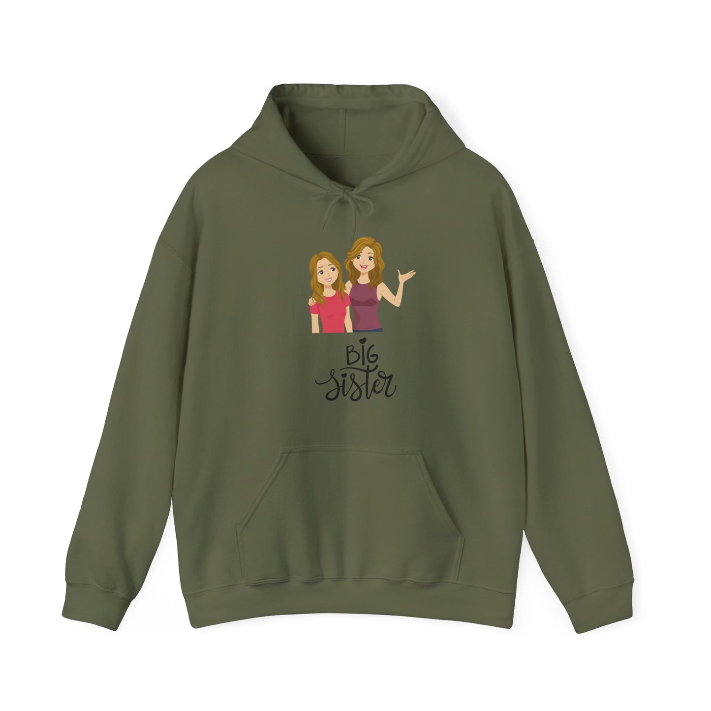 Big Sister Unisex Heavy Blend Hooded Sweatshirt Older Sister Sibling Shirt Pullover Sweater