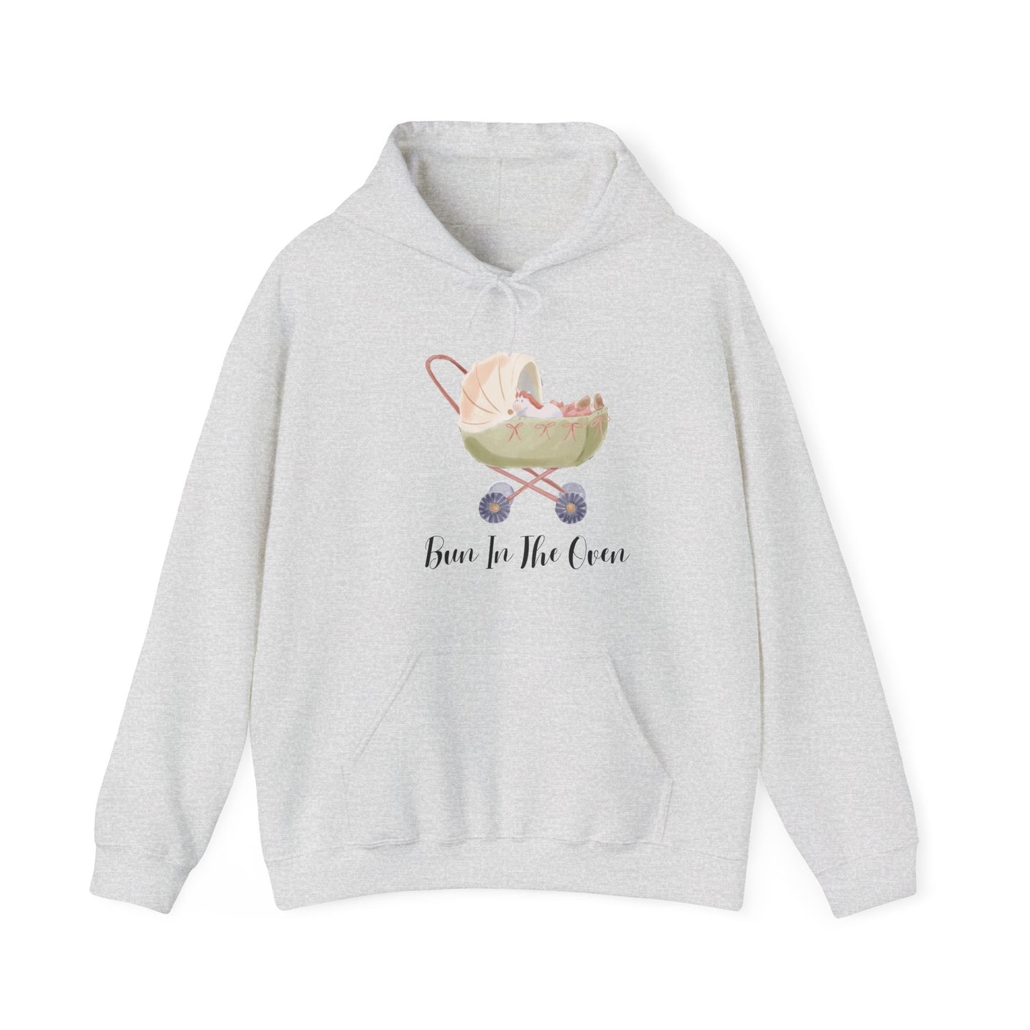 Bun In The Oven Unisex Heavy Blend™ Hooded Sweatshirt Pregnancy Baby Bump Pullover Hoodie Sweater