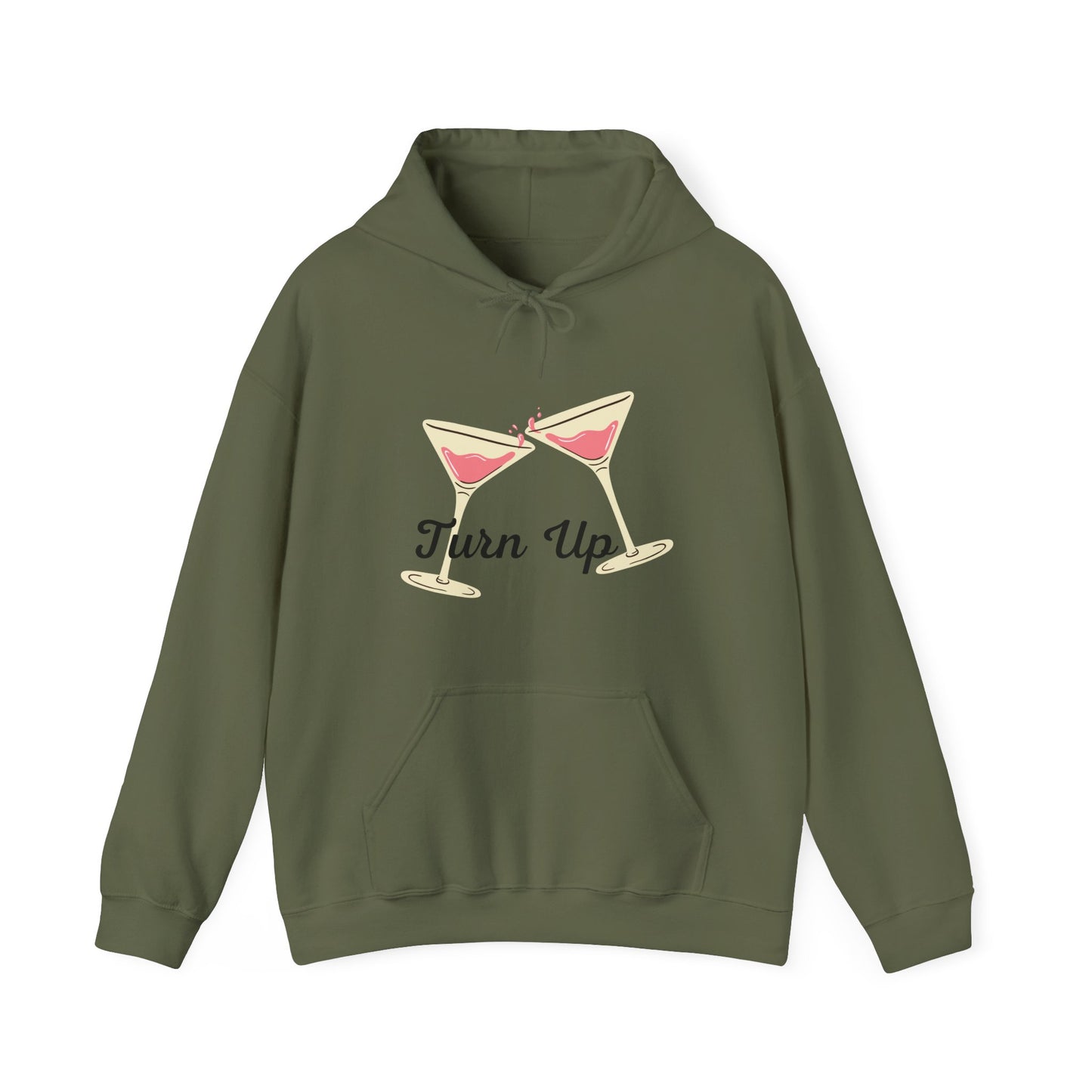 Turn Up Unisex Heavy Blend Hooded Sweatshirt Drinking Party Hoodie Alcohol Beer Alcoholic Party Animal Pullover Sweater Liquor