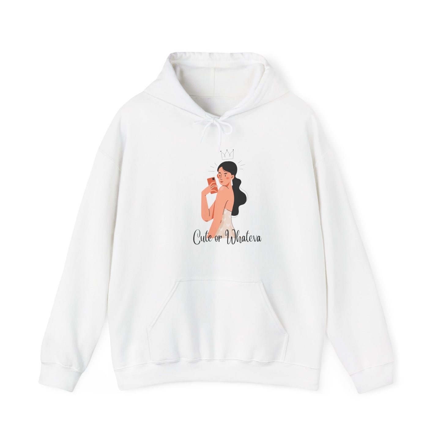 Cute Or Whateva Unisex Heavy Blend™ Hooded Sweatshirt Cute Attractive Sexy Hoodie Confident Model