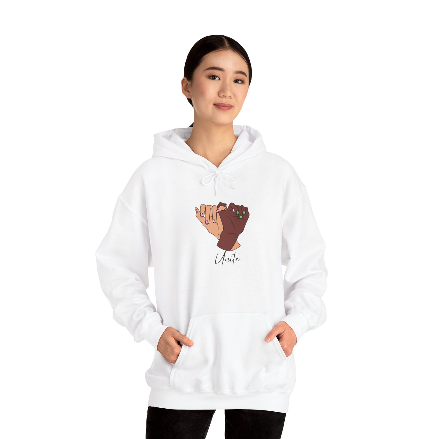 Unite Sweater Pullover Unisex Hoodie - 'Unite' Graphic Sweatshirt for Social Awareness and Solidarity