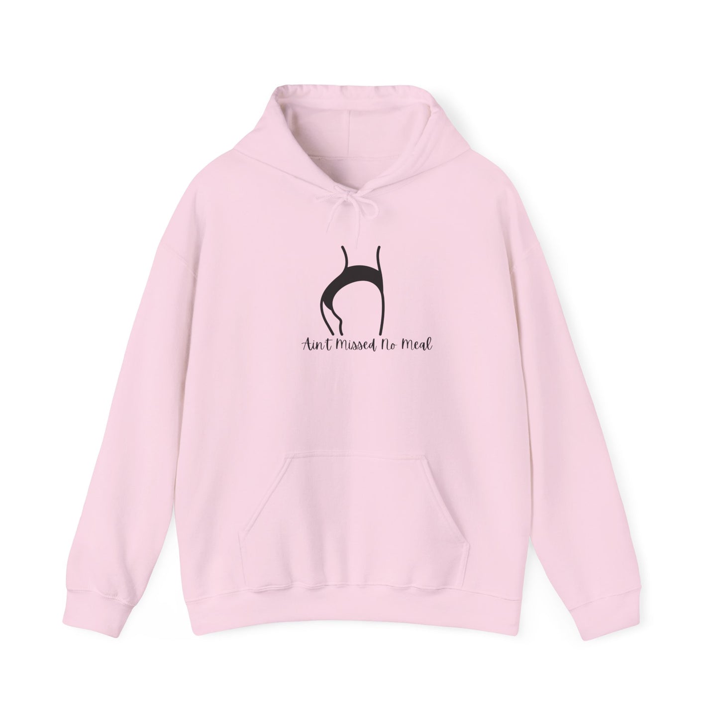 Ain't Missed No Meal Hoodie, Cozy Unisex Hooded Sweatshirt for Food Lovers Funny Pullover Sweater
