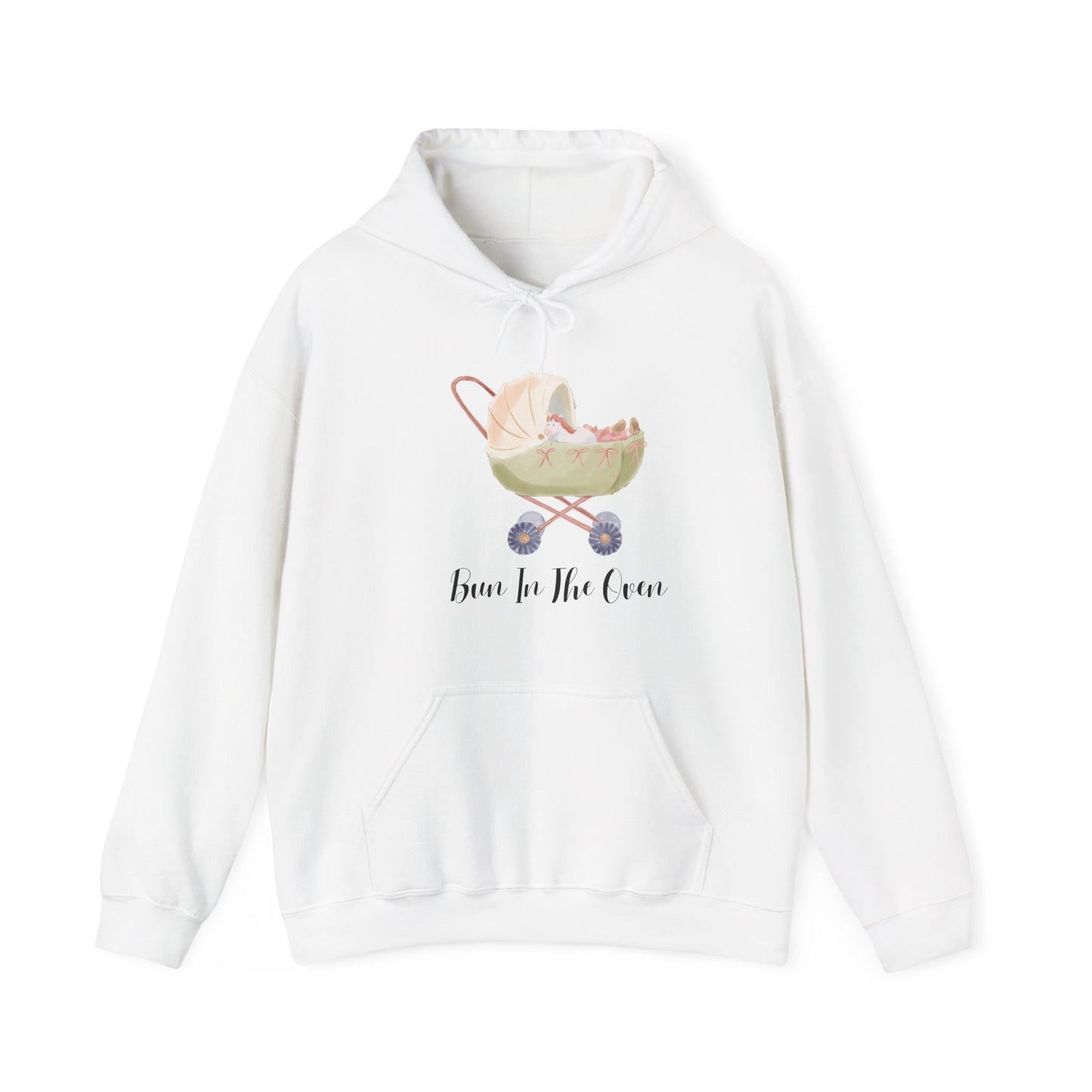 Bun In The Oven Unisex Heavy Blend™ Hooded Sweatshirt Pregnancy Baby Bump Pullover Hoodie Sweater