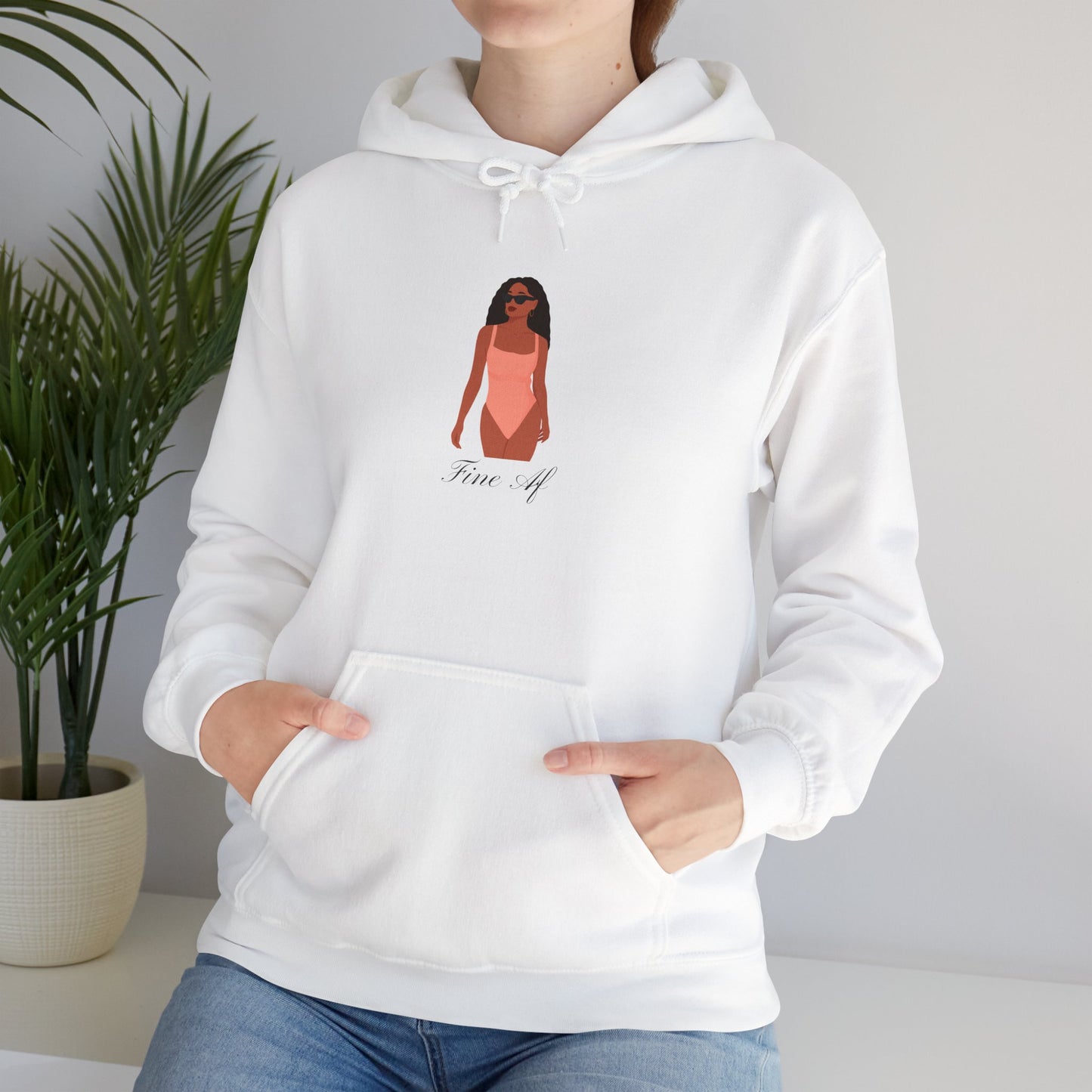 Fine AF Unisex Heavy Blend Hoodie Pullover Sweater Hooded Sweatshirt