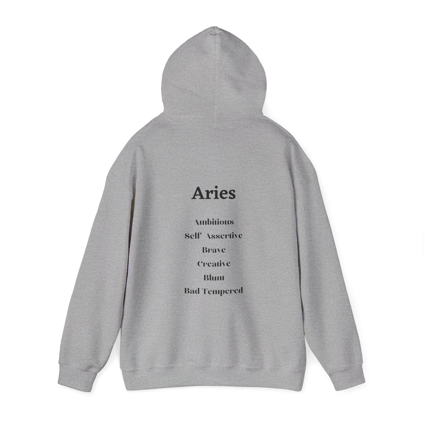 Aries Zodiac Astrology With Traits Unisex Heavy Blend Hooded Sweatshirt