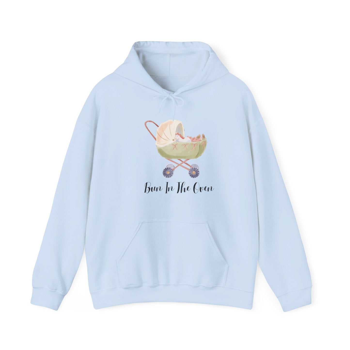 Bun In The Oven Unisex Heavy Blend™ Hooded Sweatshirt Pregnancy Baby Bump Pullover Hoodie Sweater