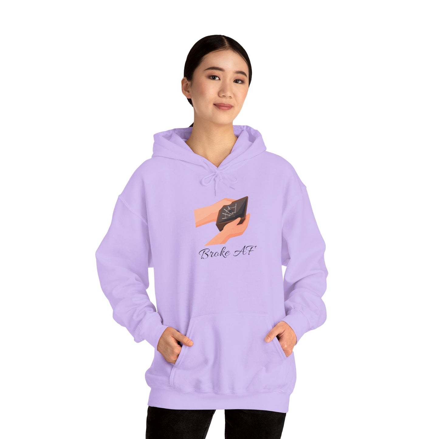 Broke AF Unisex Heavy Blend™ Hoodie - "Broke AF" Hooded Sweatshirt Pullover Struggle