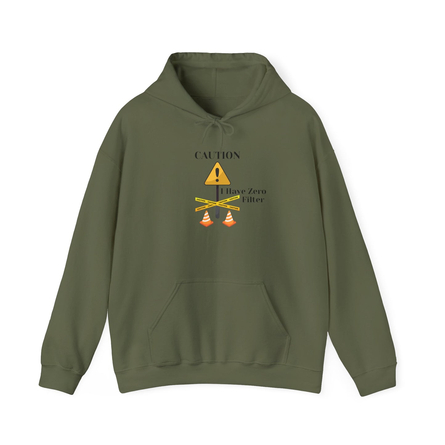 Caution I Have Zero Filter Hoodie, Funny Sweatshirt, Unisex Pullover Tell it Like It Is Pullover Sweater
