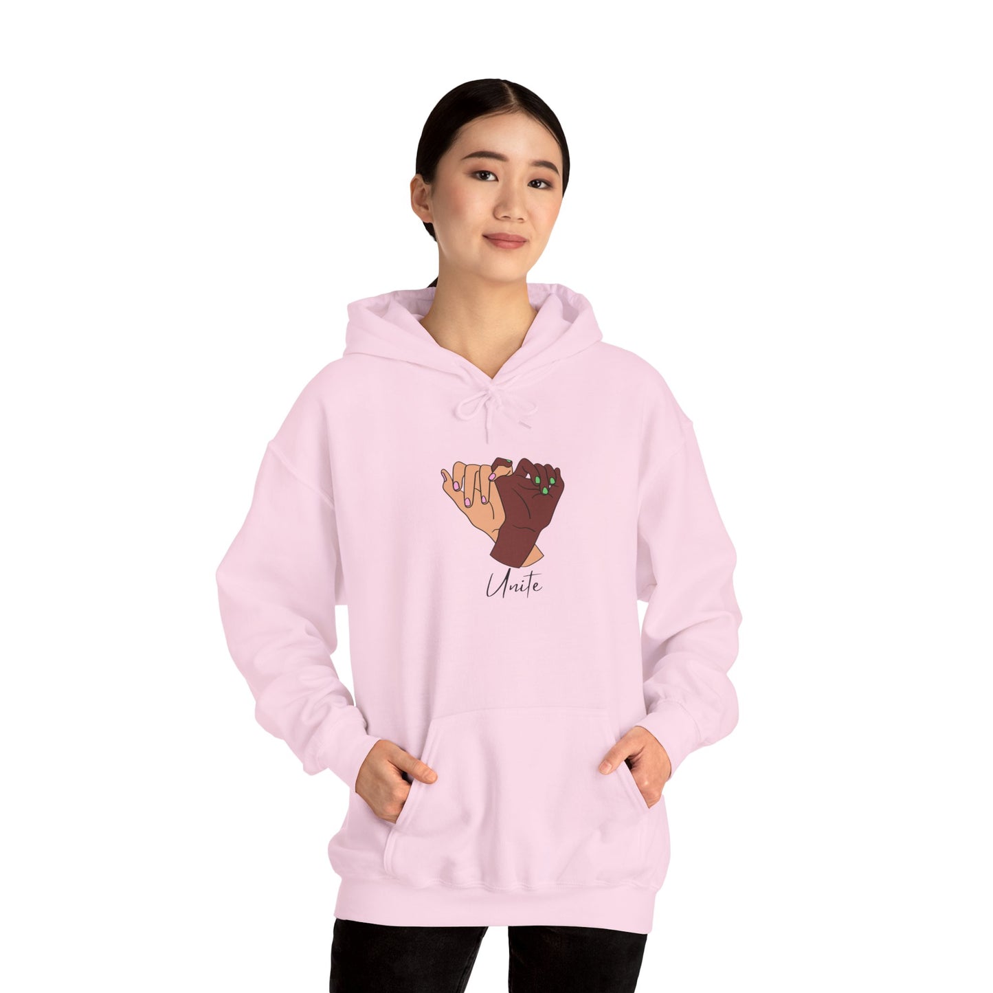 Unite Sweater Pullover Unisex Hoodie - 'Unite' Graphic Sweatshirt for Social Awareness and Solidarity