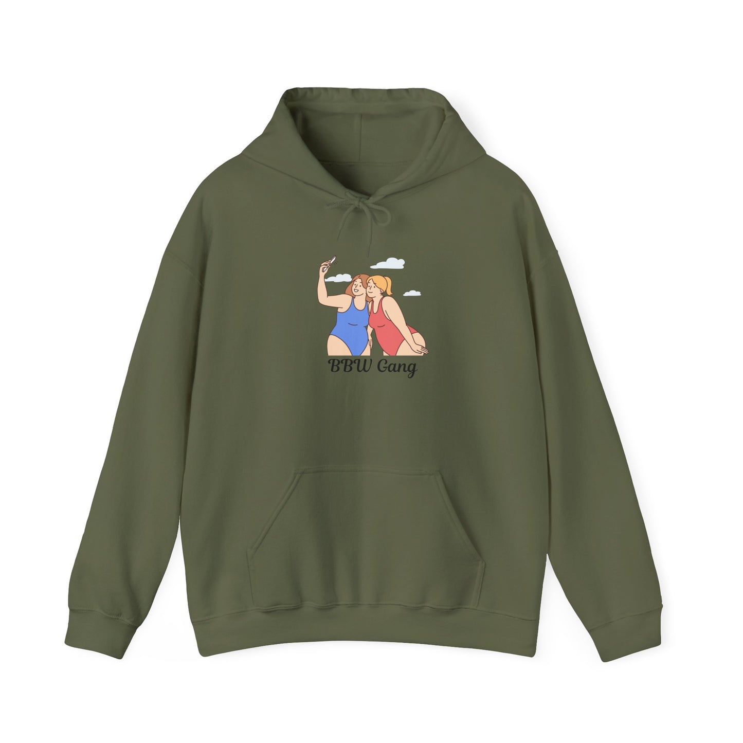 BBW Gang Hoodie - Cozy Unisex Heavy Blend Sweatshirt Plus Size Big Girl Sweater Hooded Sweatshirt Pullover