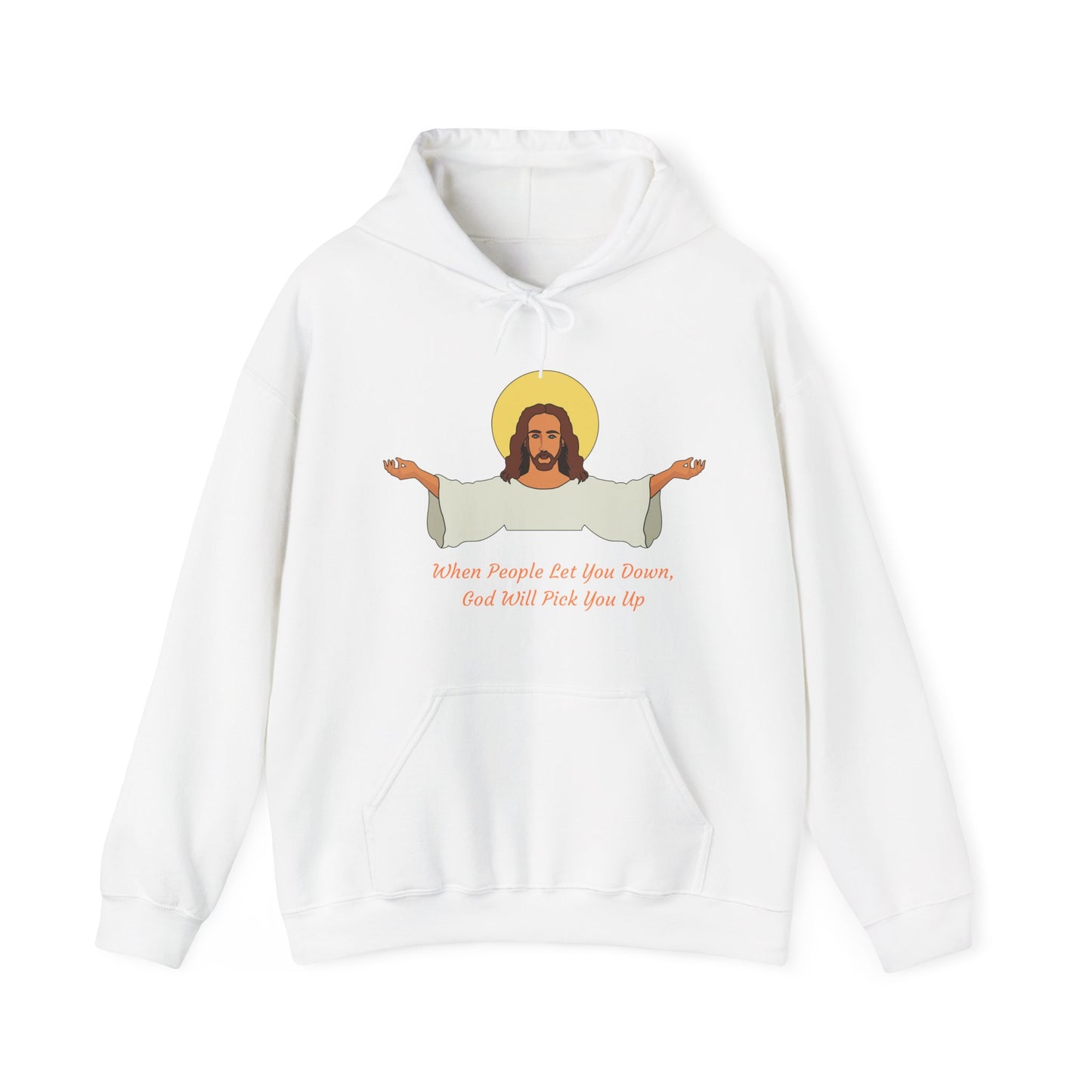 When People Let You Down God Will Pick You Up Unisex Heavy Blend Hooded Sweatshirt Religious Faith Pullover Hoodie Sweater