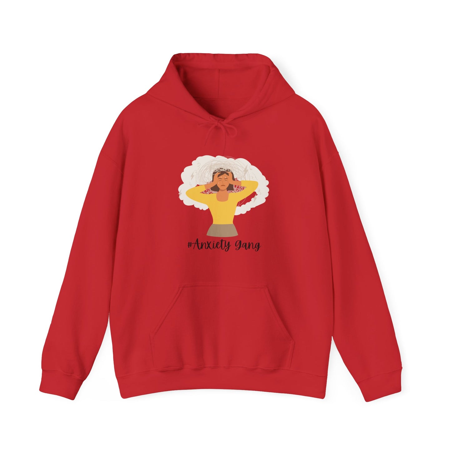 Anxiety Gang Hoodie Unisex Heavy Blend™ Hooded Sweatshirt Stress Overthinking Headache Pullover Sweater