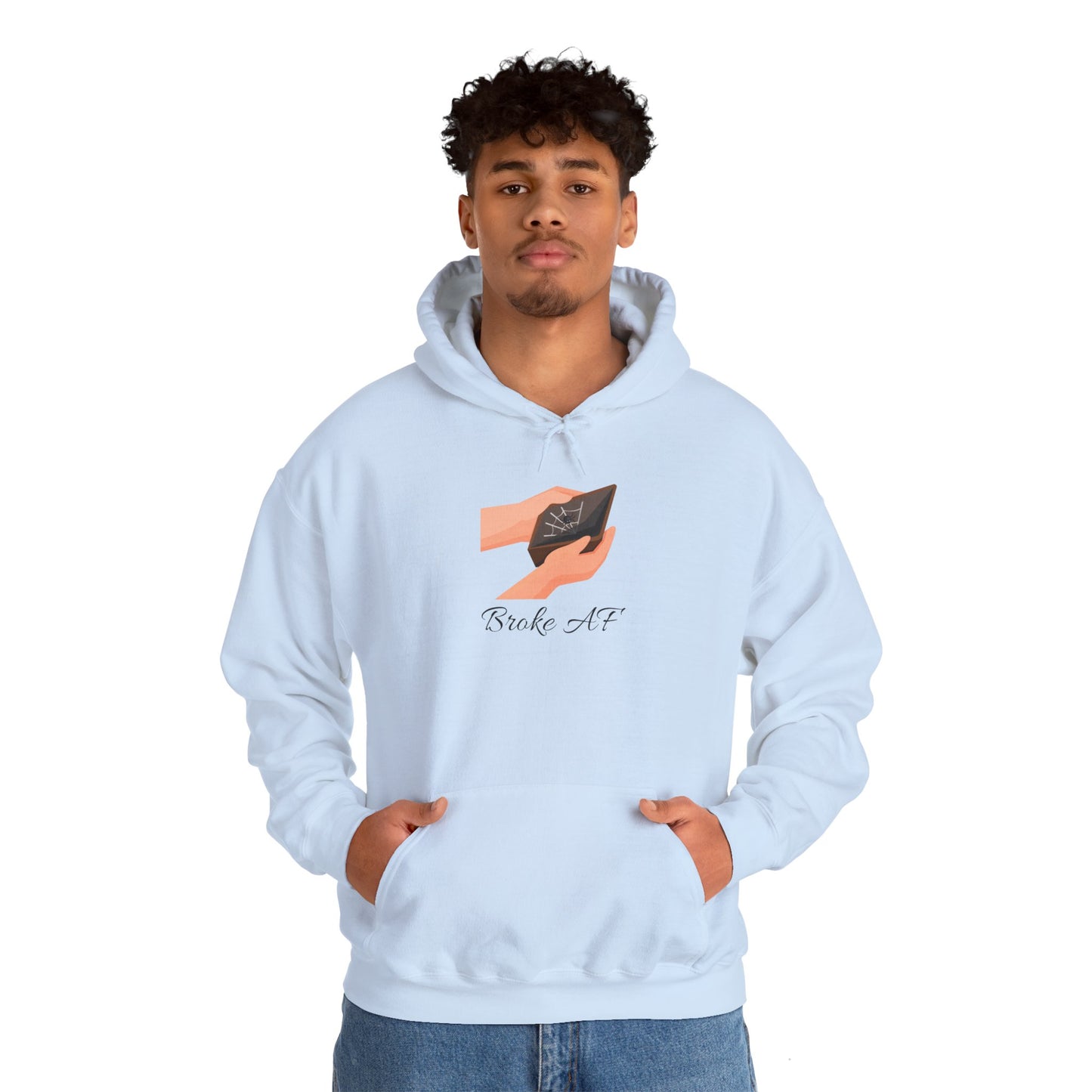 Broke AF Unisex Heavy Blend™ Hoodie - "Broke AF" Hooded Sweatshirt Pullover Struggle