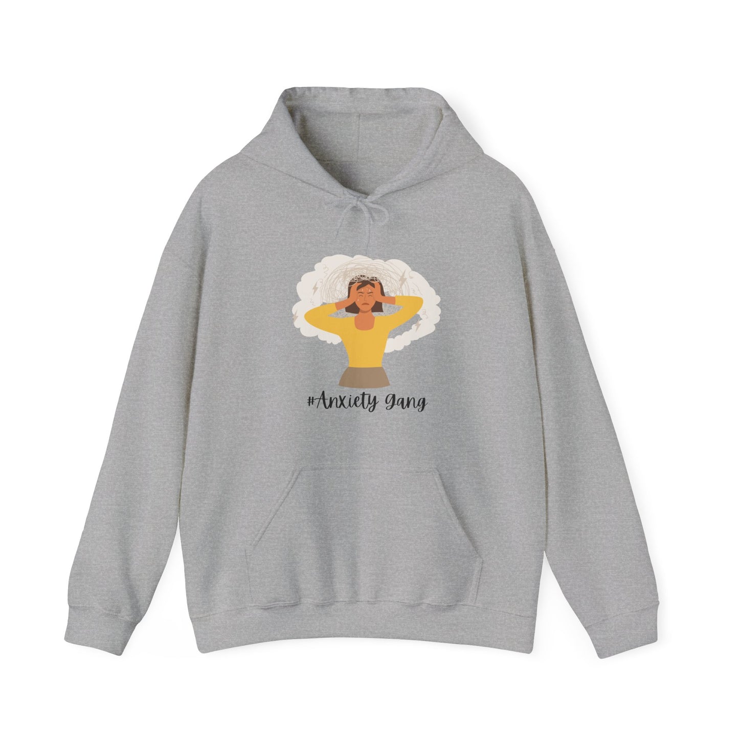 Anxiety Gang Hoodie Unisex Heavy Blend™ Hooded Sweatshirt Stress Overthinking Headache Pullover Sweater