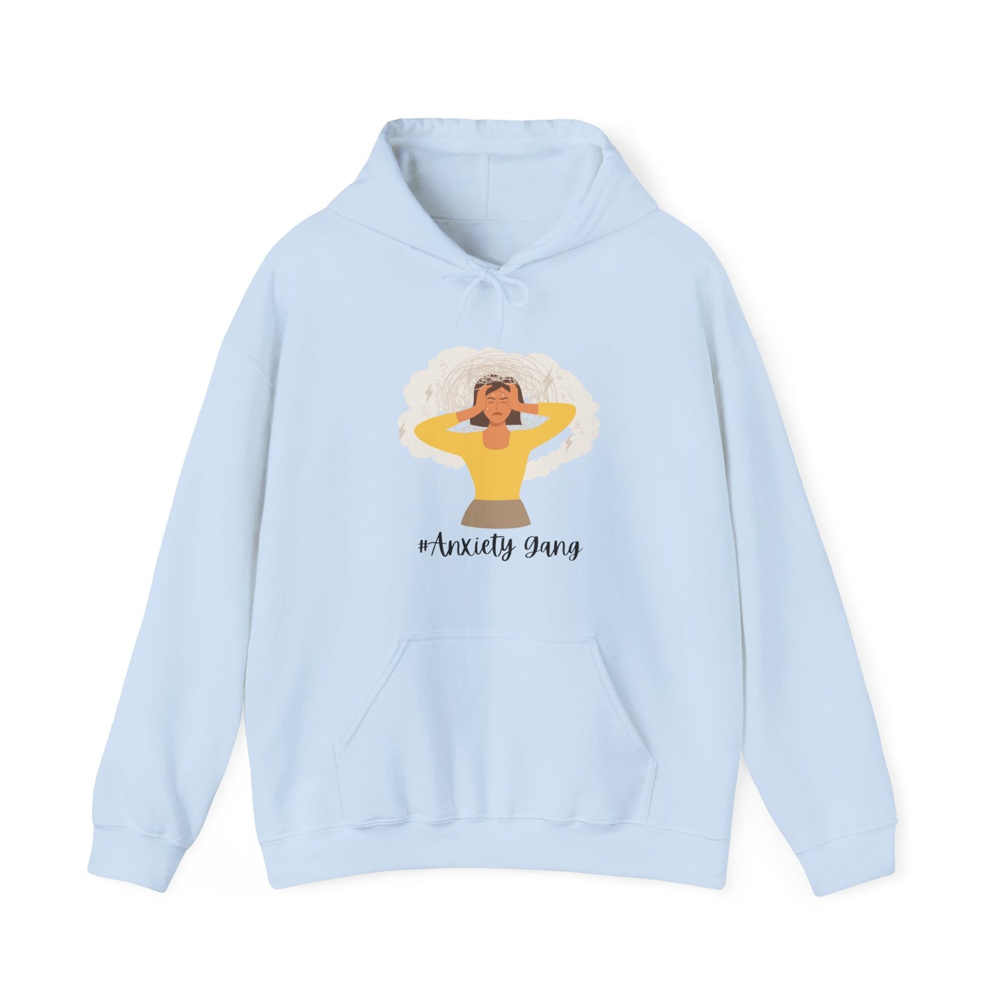 Anxiety Gang Hoodie Unisex Heavy Blend™ Hooded Sweatshirt Stress Overthinking Headache Pullover Sweater