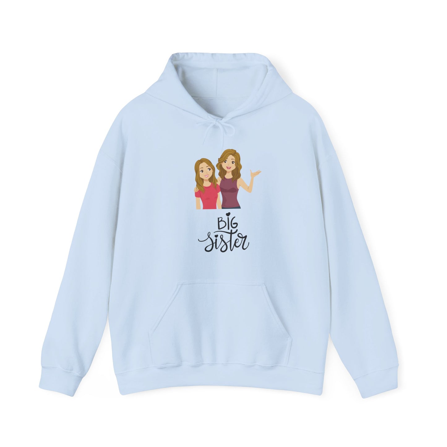 Big Sister Unisex Heavy Blend Hooded Sweatshirt Older Sister Sibling Shirt Pullover Sweater