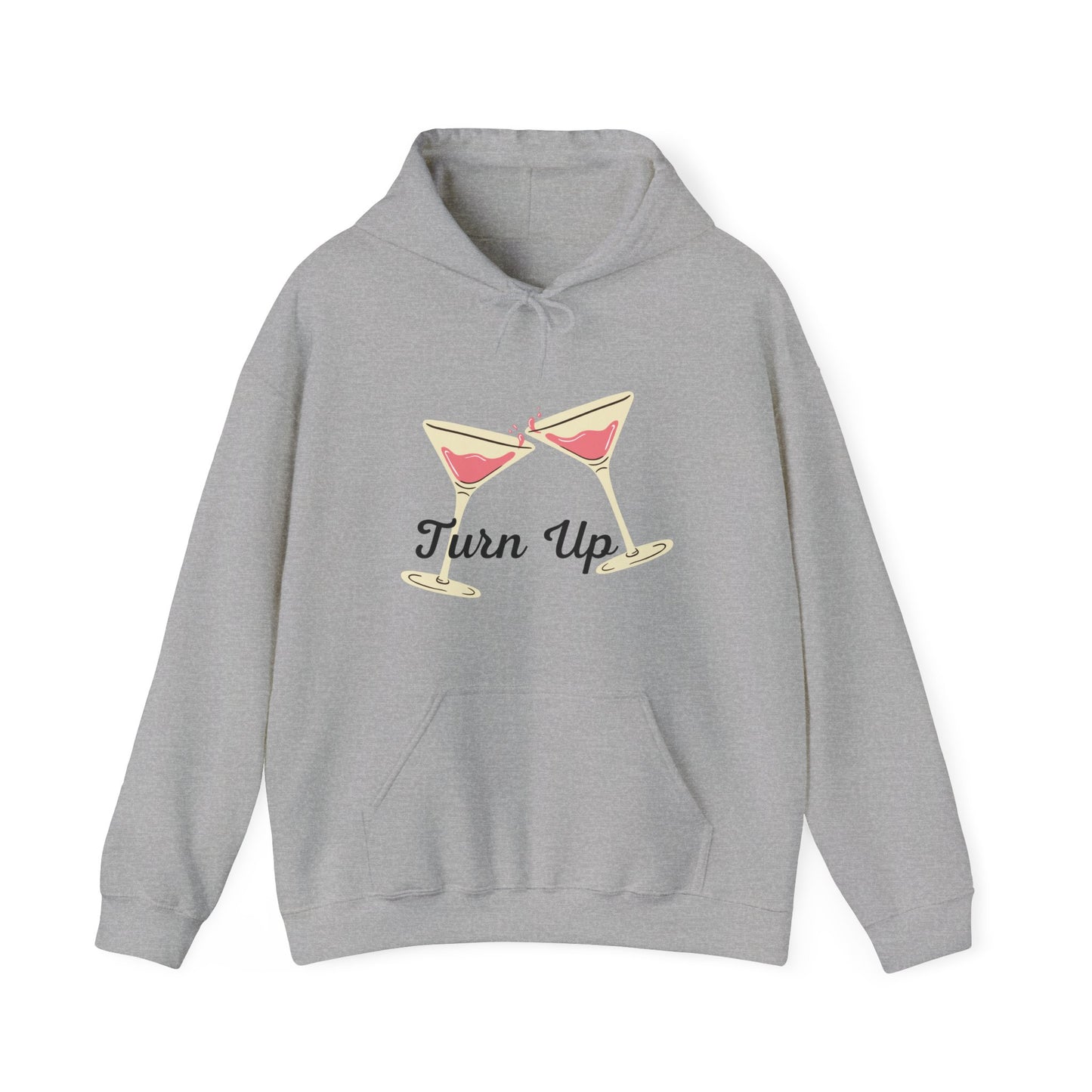 Turn Up Unisex Heavy Blend Hooded Sweatshirt Drinking Party Hoodie Alcohol Beer Alcoholic Party Animal Pullover Sweater Liquor