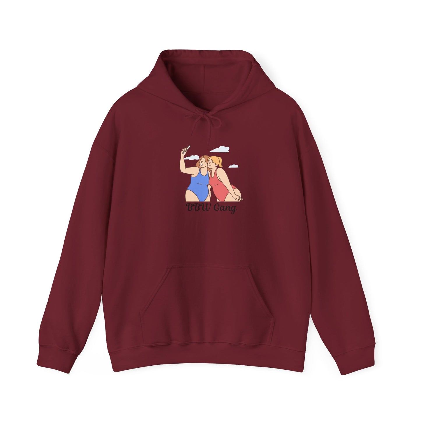BBW Gang Hoodie - Cozy Unisex Heavy Blend Sweatshirt Plus Size Big Girl Sweater Hooded Sweatshirt Pullover