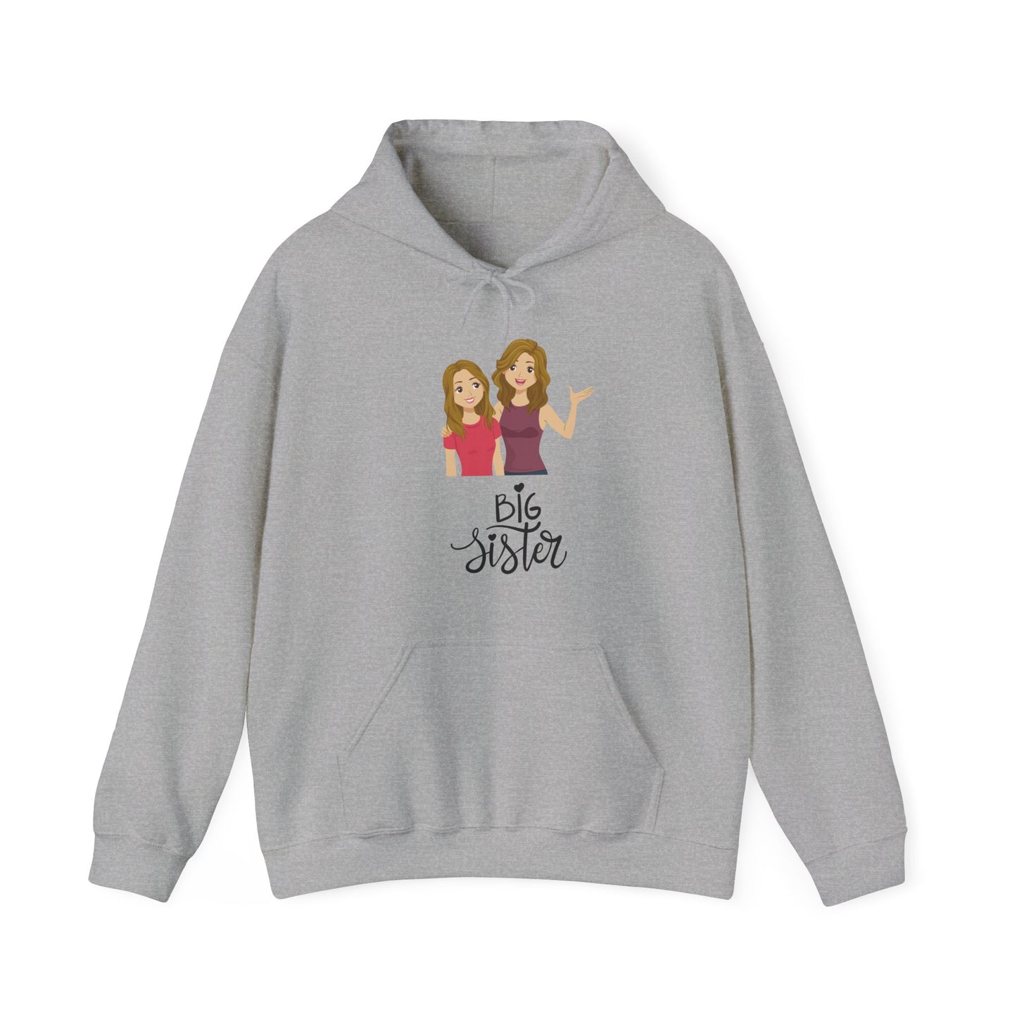 Big Sister Unisex Heavy Blend Hooded Sweatshirt Older Sister Sibling Shirt Pullover Sweater