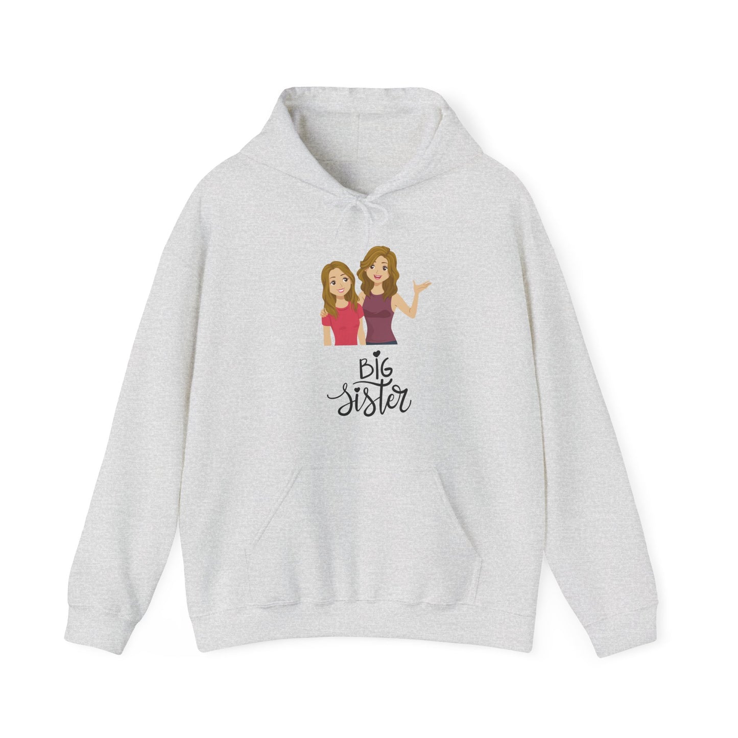 Big Sister Unisex Heavy Blend Hooded Sweatshirt Older Sister Sibling Shirt Pullover Sweater