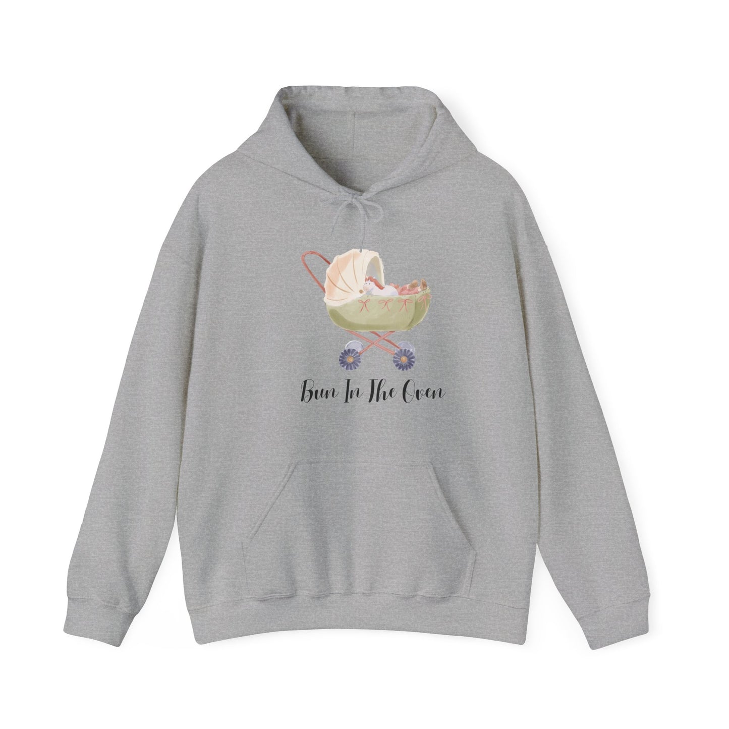 Bun In The Oven Unisex Heavy Blend™ Hooded Sweatshirt Pregnancy Baby Bump Pullover Hoodie Sweater