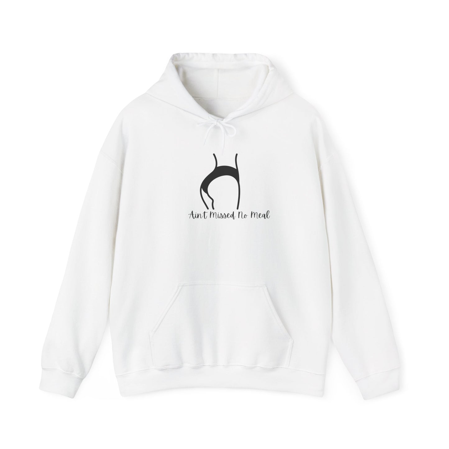 Ain't Missed No Meal Hoodie, Cozy Unisex Hooded Sweatshirt for Food Lovers Funny Pullover Sweater