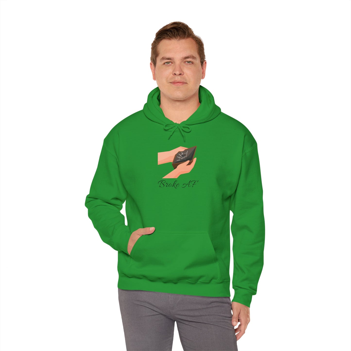 Broke AF Unisex Heavy Blend™ Hoodie - "Broke AF" Hooded Sweatshirt Pullover Struggle