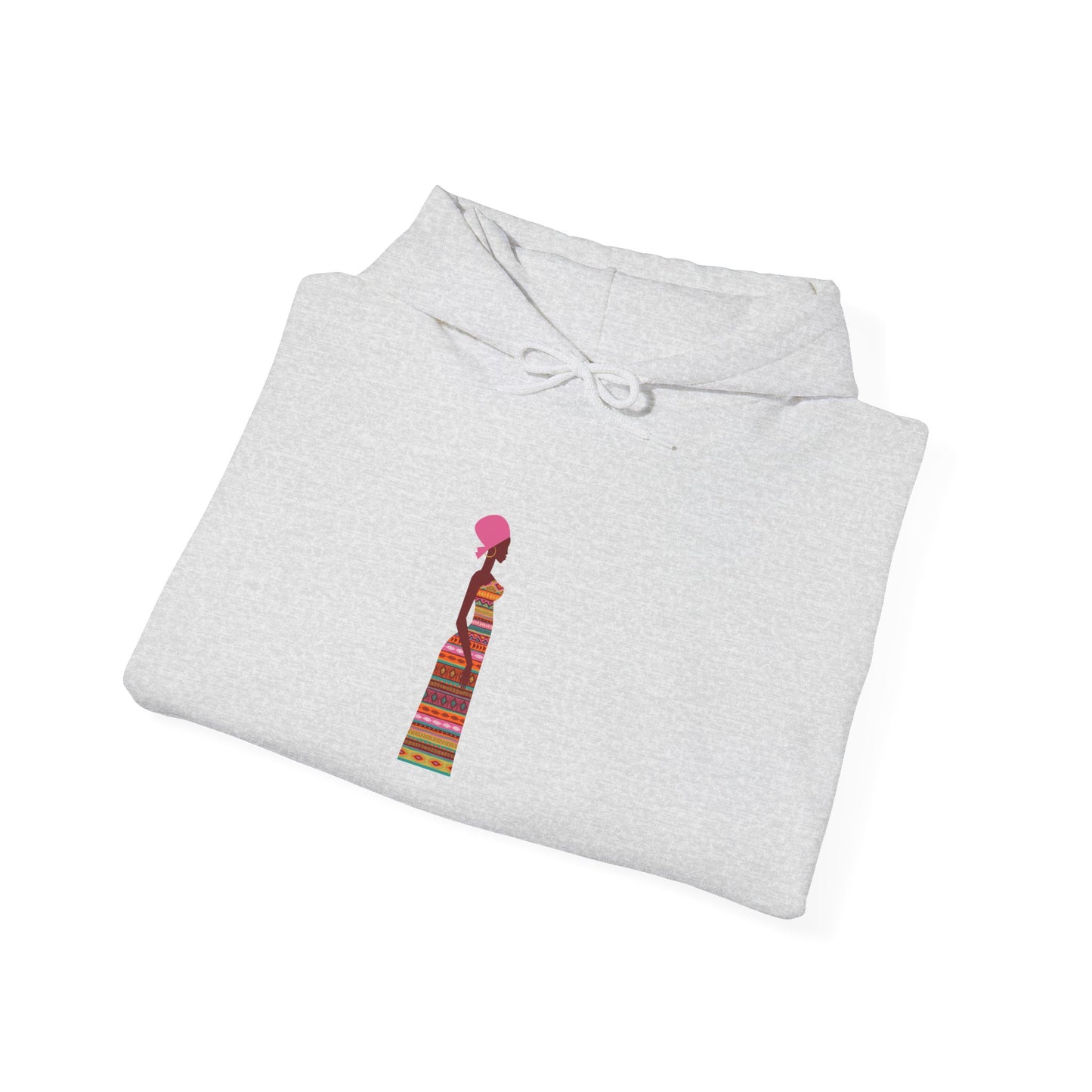 African Woman Stylish Unisex Hooded Sweatshirt with Colorful Design - Perfect for Casual Wear and Gift Ideas