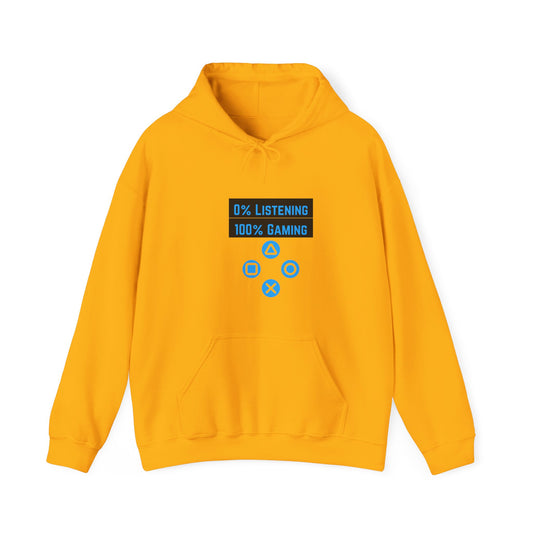 0% Listening 100 Percent Gaming Unisex Heavy Blend™ Hooded Sweatshirt Gaming  Video Games Hoodie Sweater Pullover